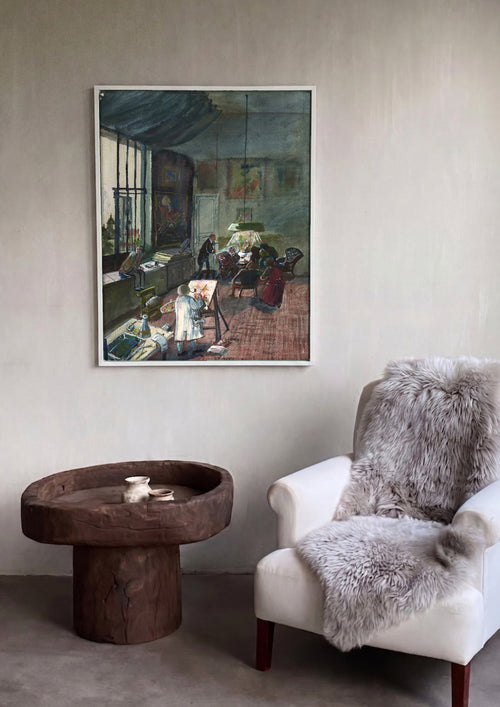 Quadro Decorativo 'Atelier do Pintor' - Oskar Laske em ambiente decorado