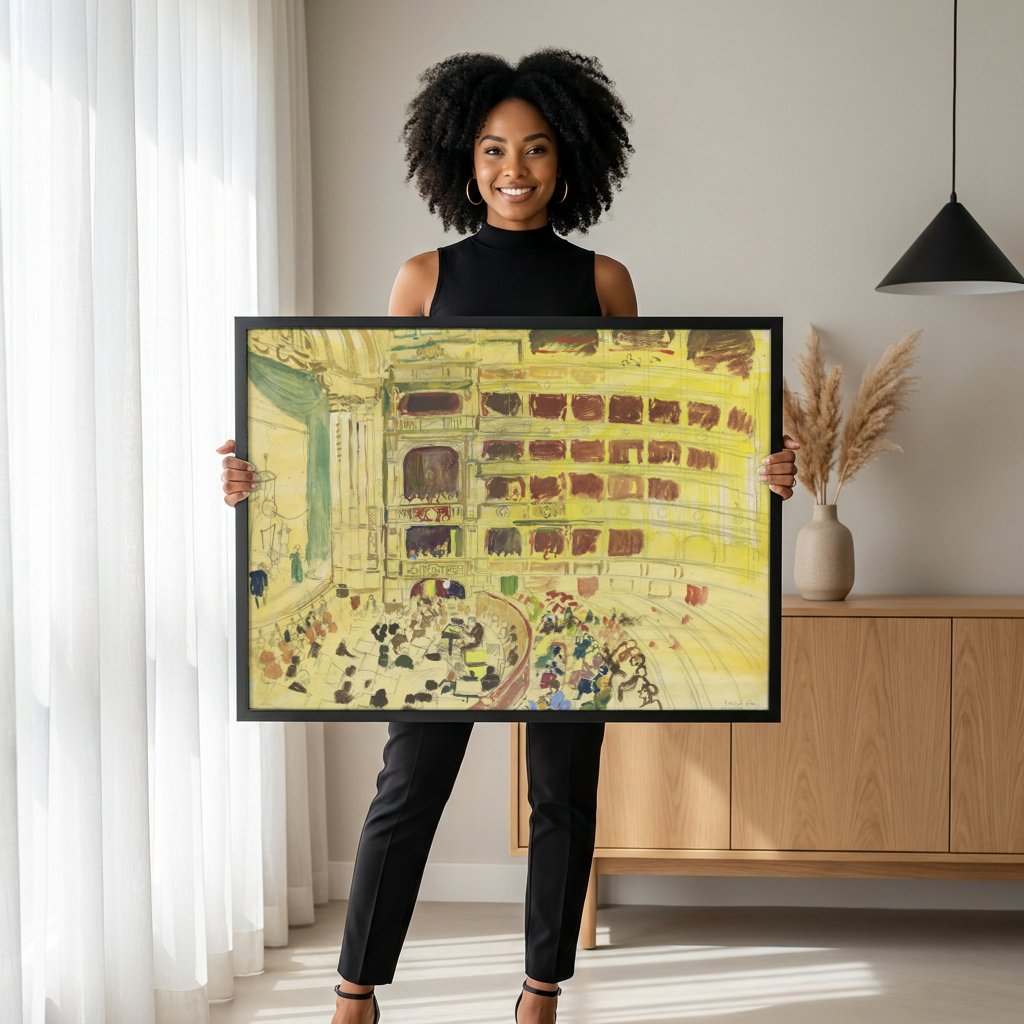 Quadro Decorativo Concerto em Viena - Oskar Laske com modelo em ambiente