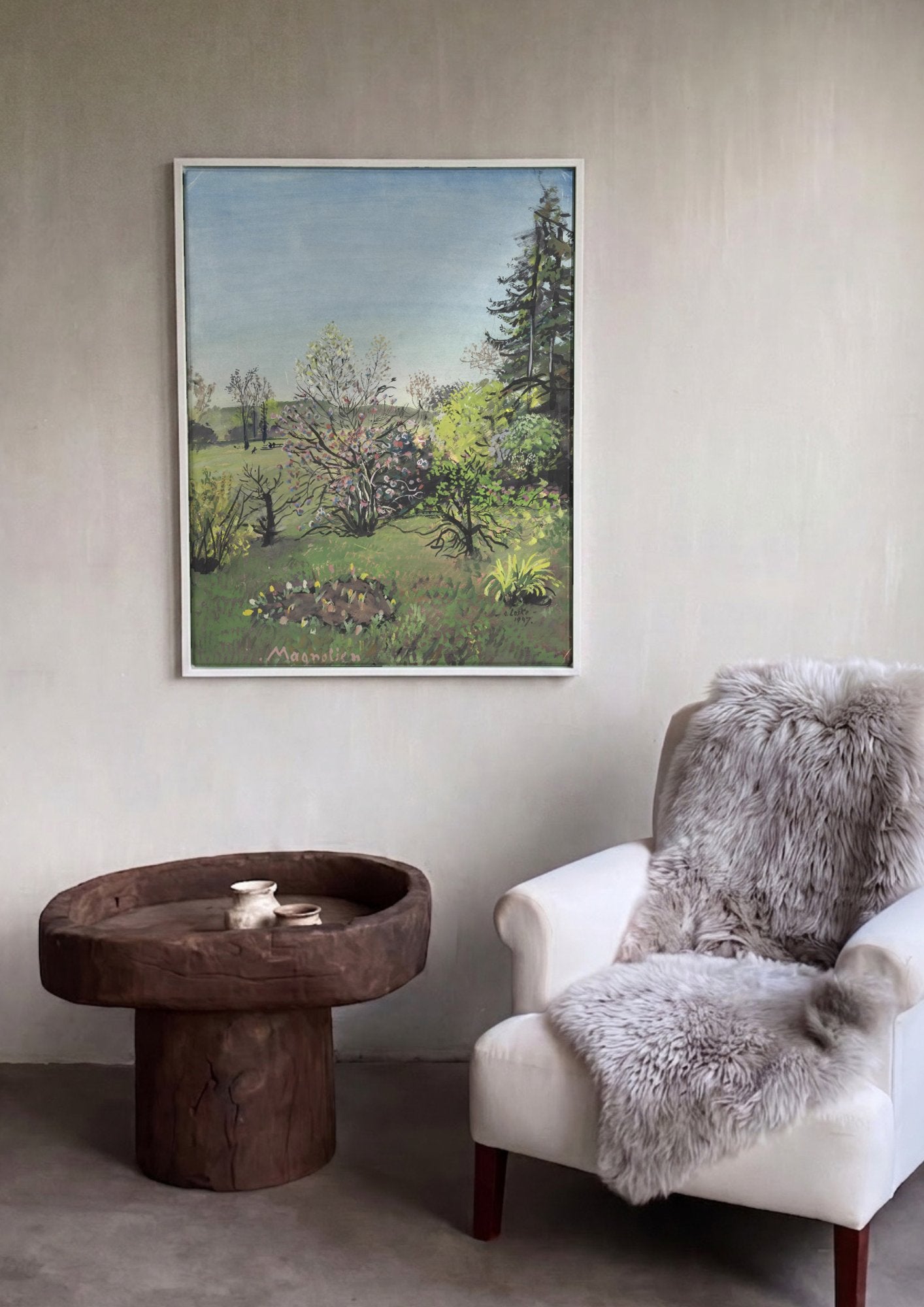 Quadro Decorativo Magnolien - Oskar Laske em ambiente decorado