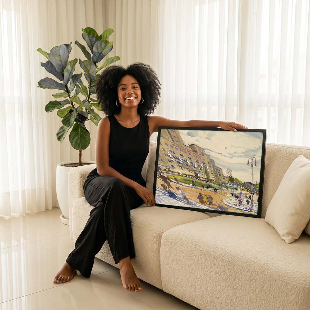 Quadro Decorativo Amalienbad - Oskar Laske com modelo em ambiente