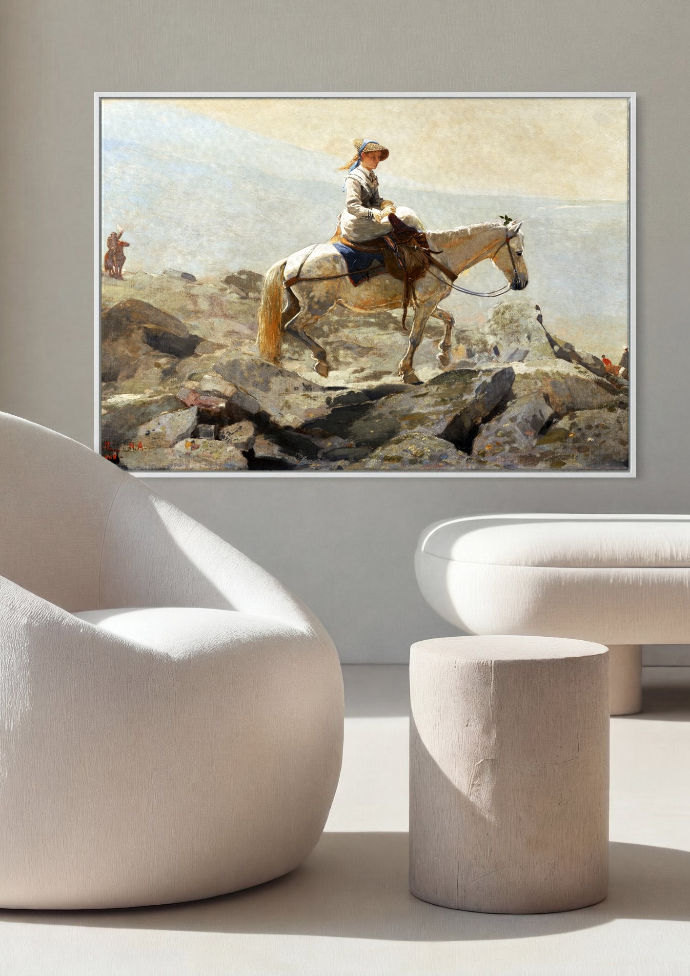 Quadro Decorativo A Dama a Cavalo - Winslow Homer em ambiente decorado