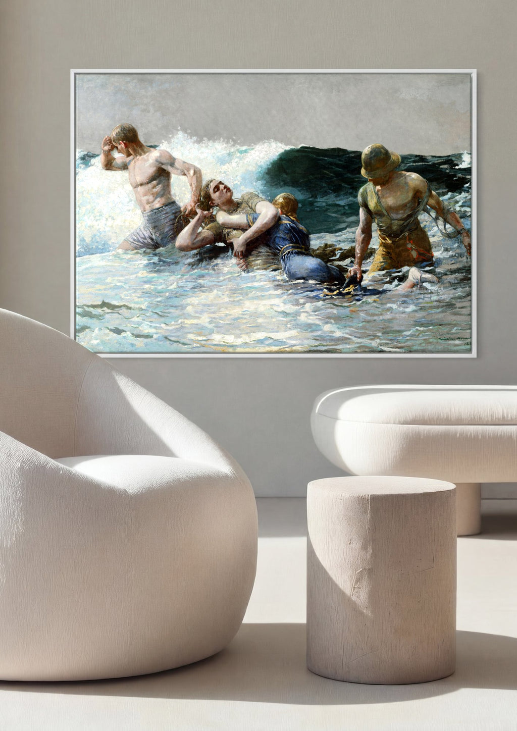 Quadro Decorativo A Vida Selvagem - Winslow Homer em ambiente decorado