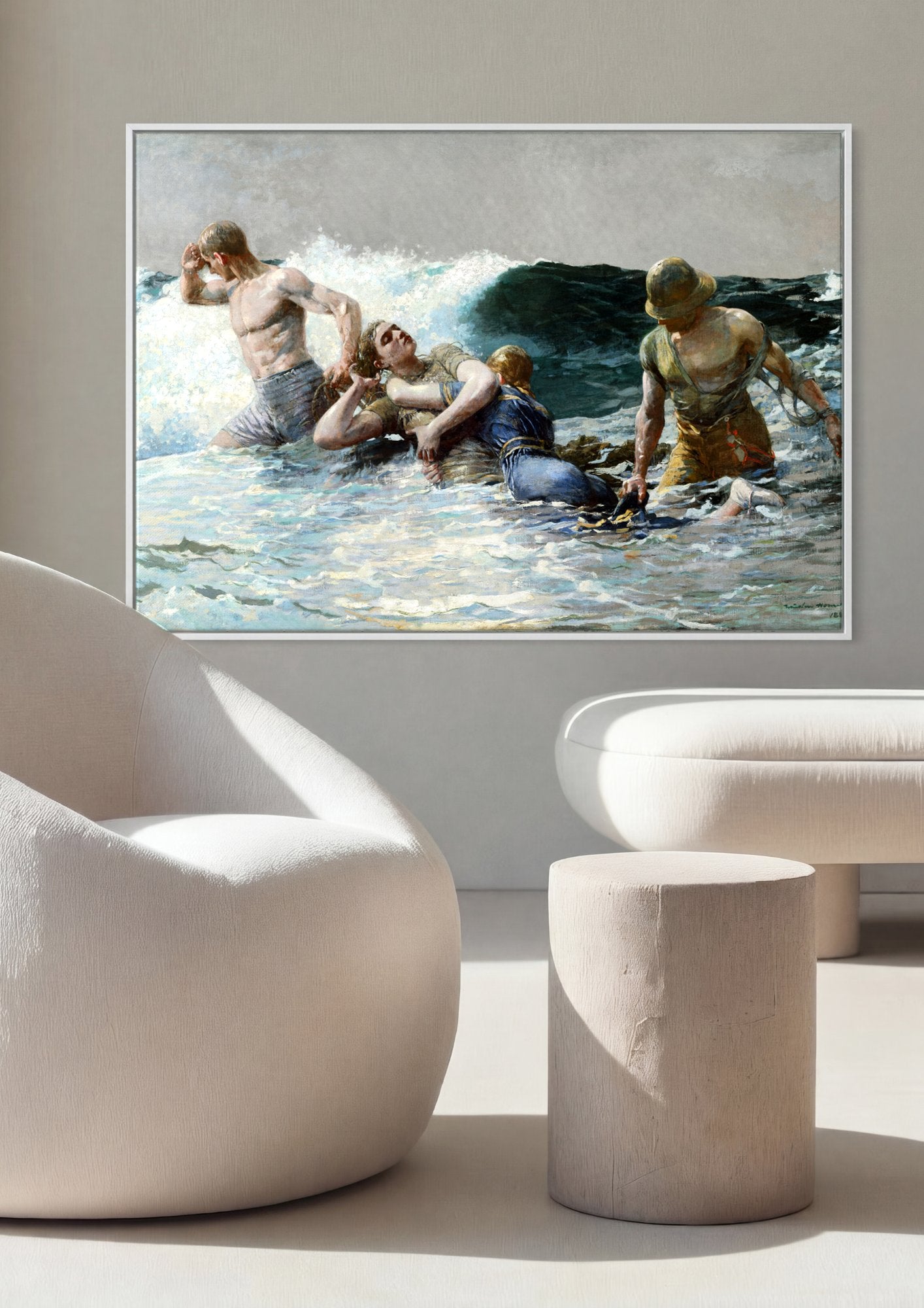 Quadro Decorativo A Vida Selvagem - Winslow Homer em ambiente decorado