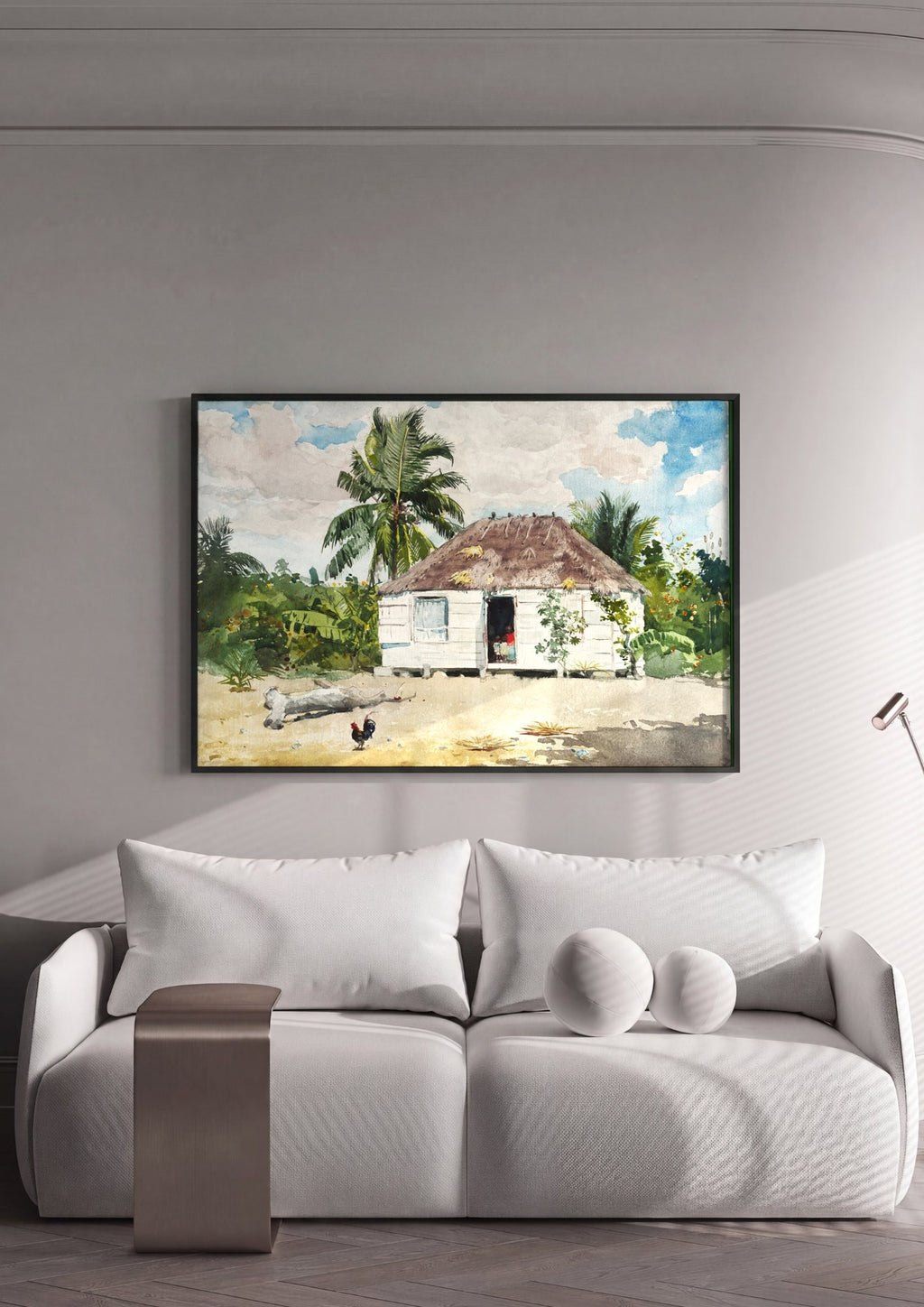 Quadro Decorativo Cabaña Tropical - Winslow Homer em ambiente decorado