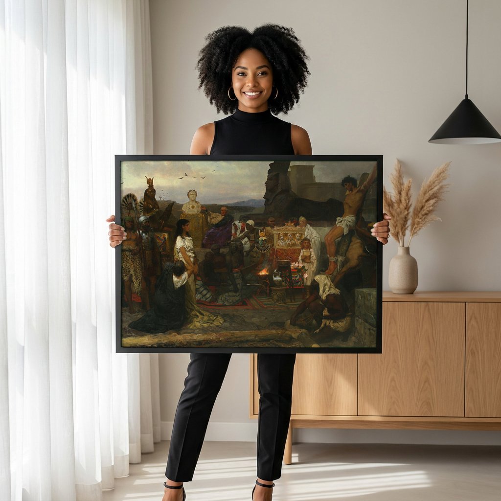 Quadro Decorativo A Luz do Cristianismo - Henryk Siemiradzki com modelo em ambiente