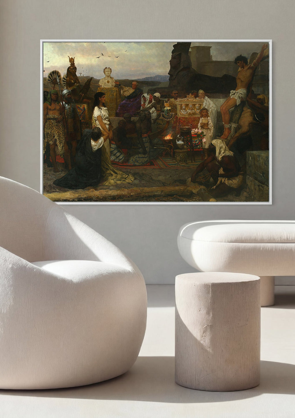 Quadro Decorativo A Luz do Cristianismo - Henryk Siemiradzki em ambiente decorado