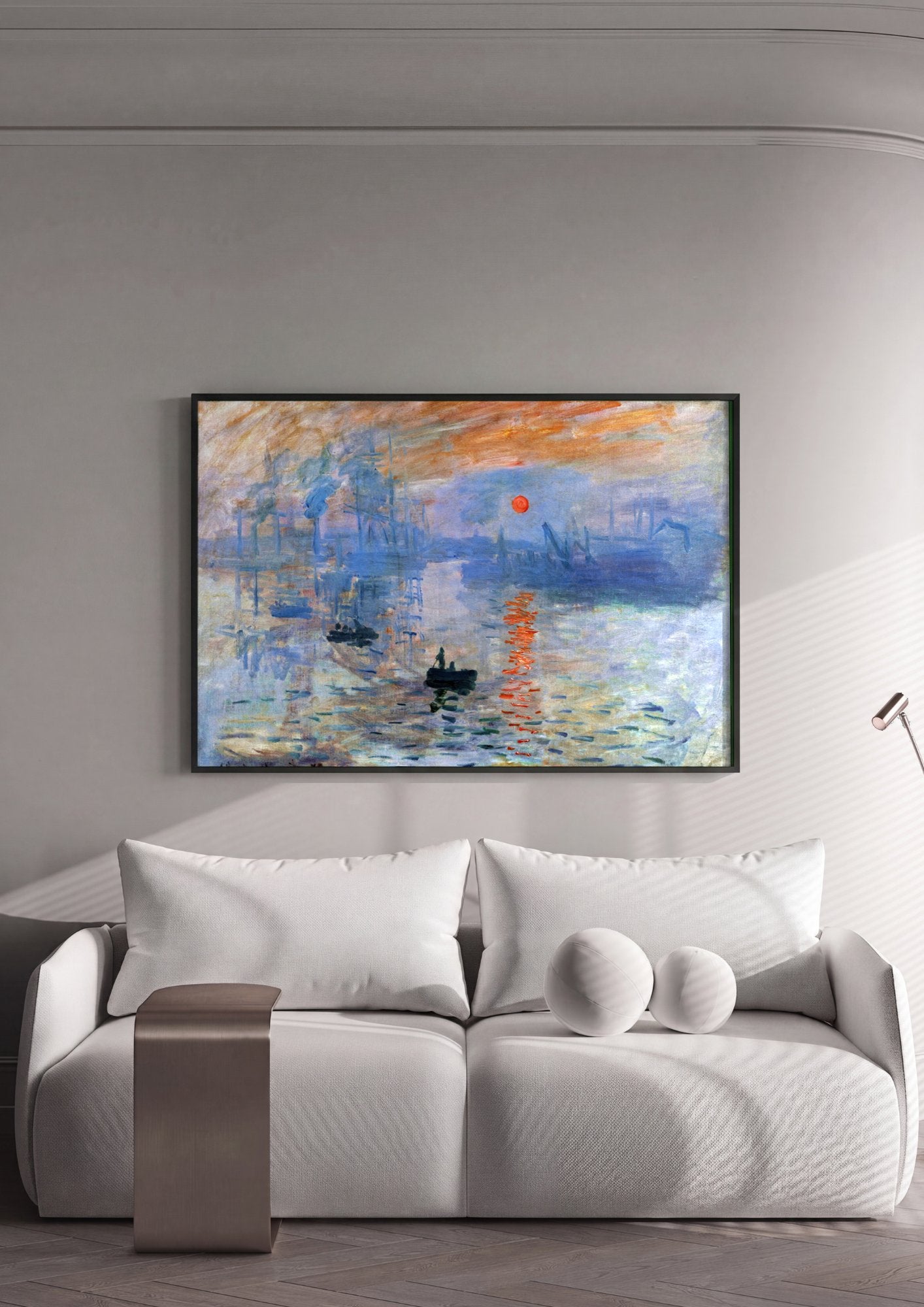 Quadro Decorativo Impressão, Nascer do Sol - Claude Monet em ambiente decorado
