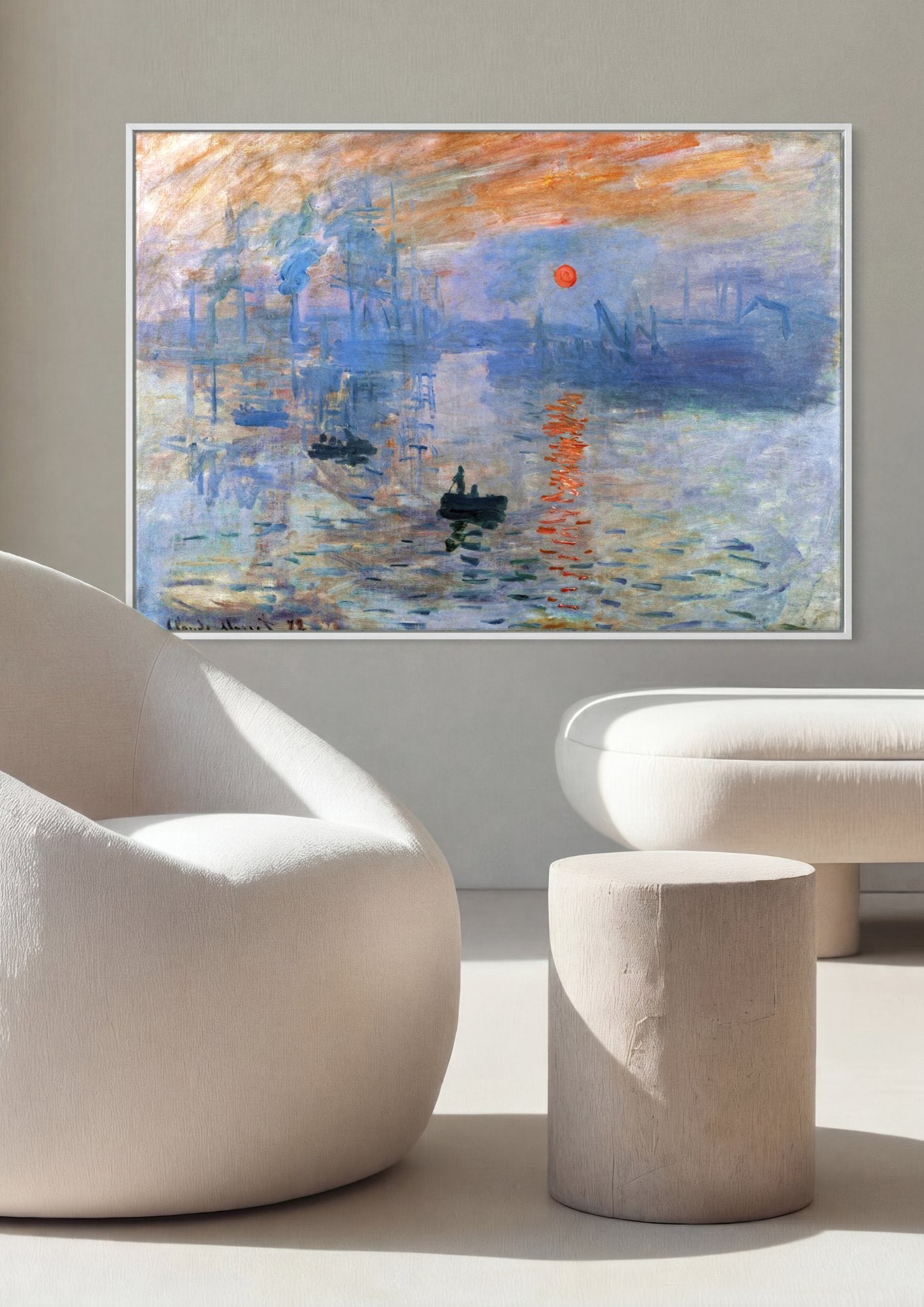 Quadro Decorativo Impressão, Nascer do Sol - Monet em ambiente decorado