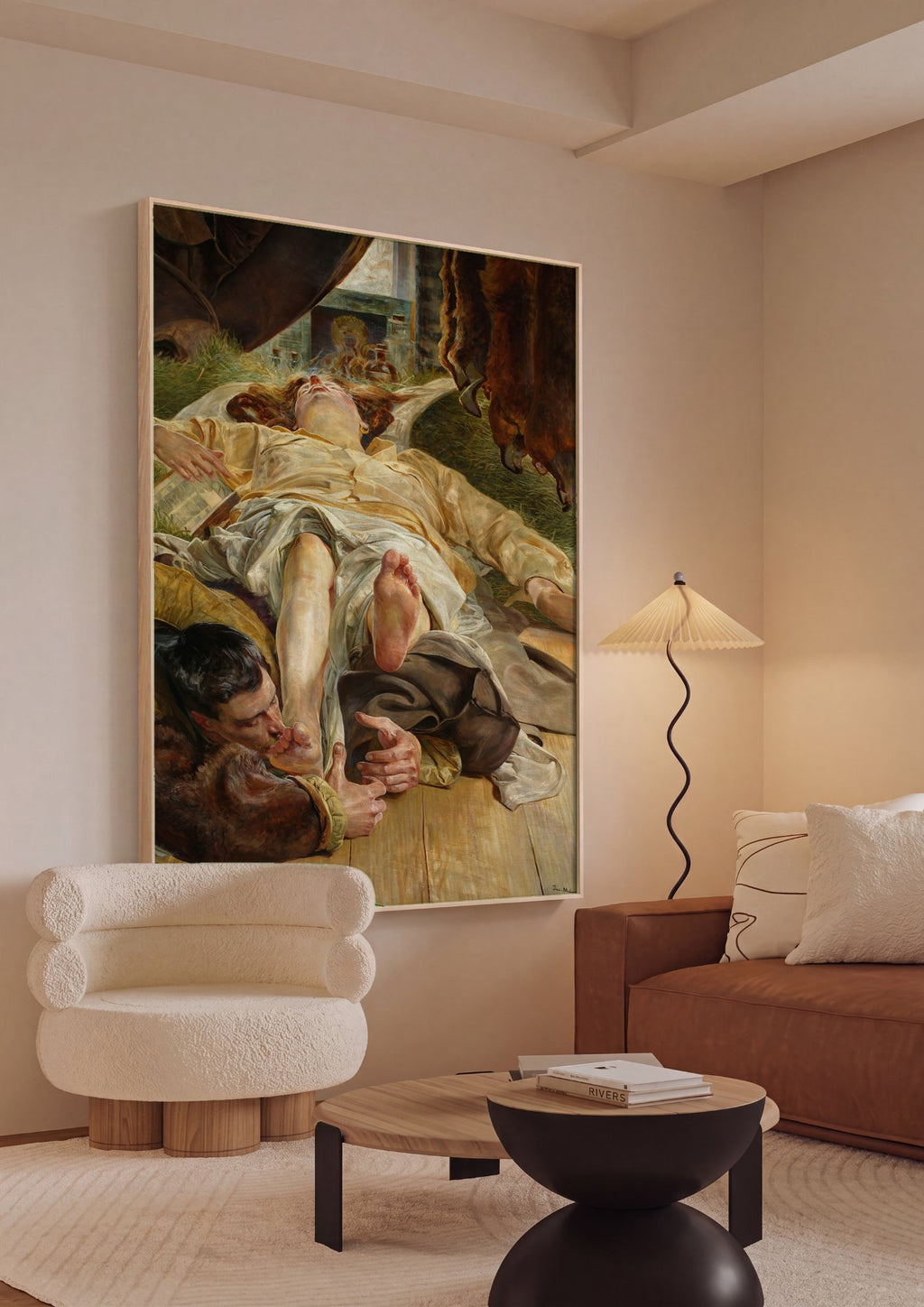 Quadro Decorativo A Medusa (ou The Poisoned Fountain) - Jacek Malczewski em ambiente decorado