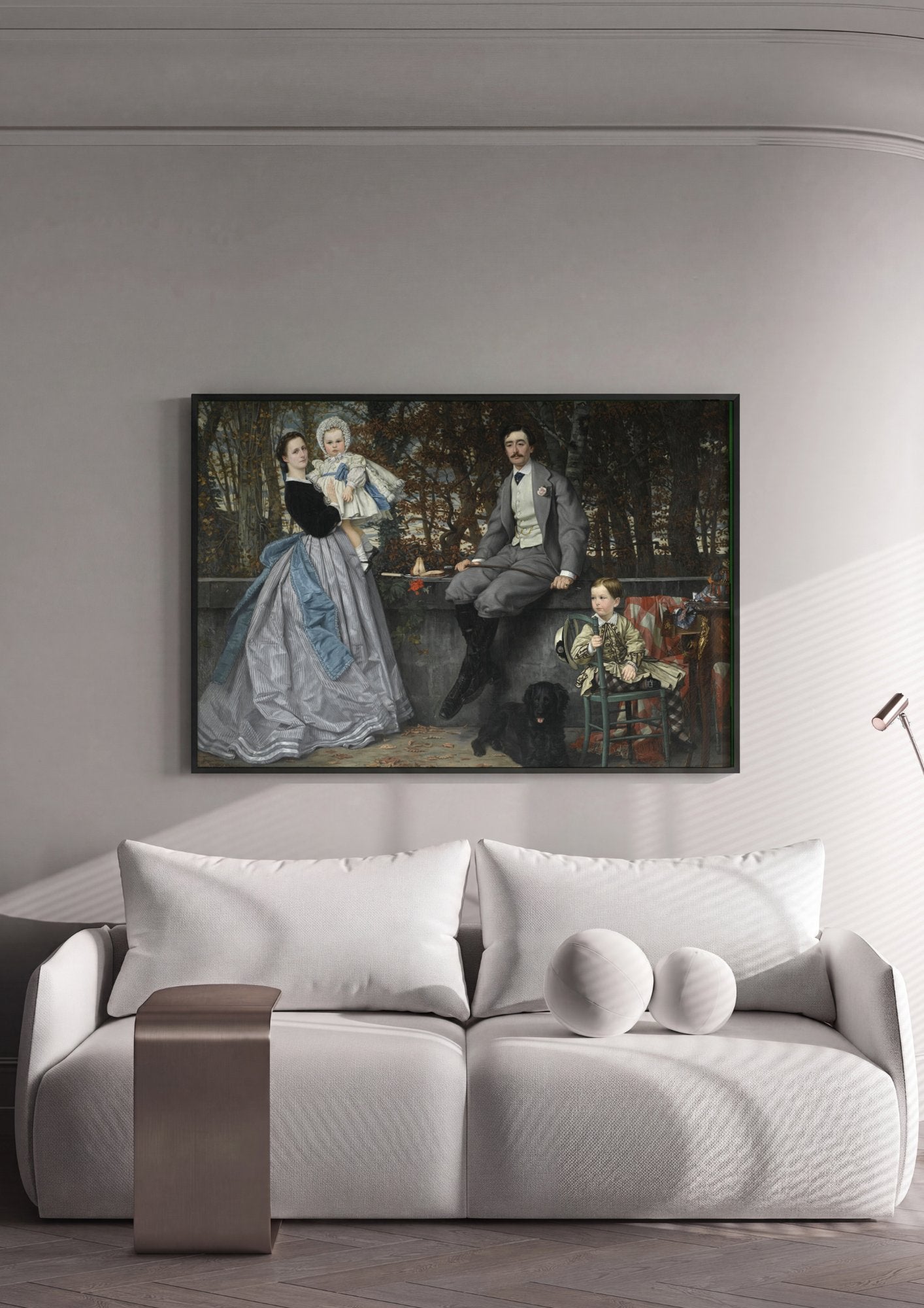Quadro Decorativo A Família – James Tissot em ambiente decorado