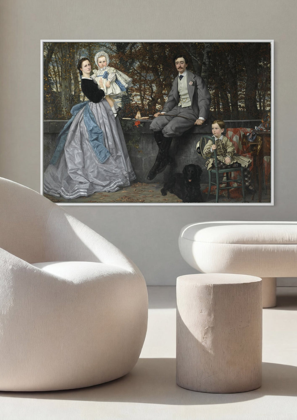 Quadro Decorativo A Família – James Tissot em ambiente decorado