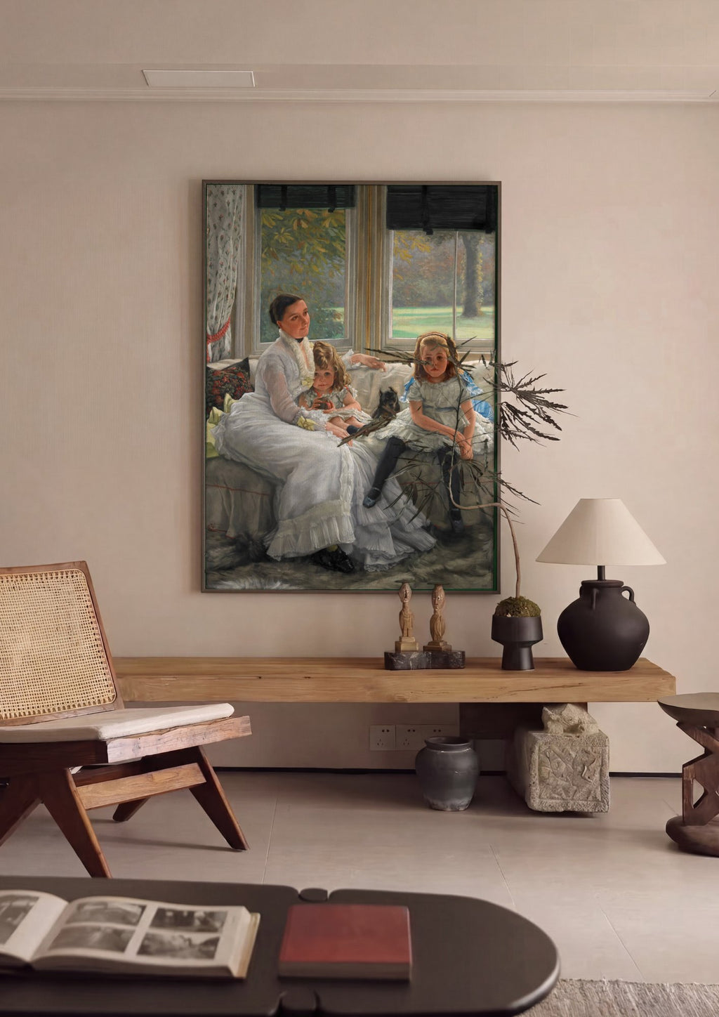 Quadro Decorativo A Família – James Tissot em ambiente decorado