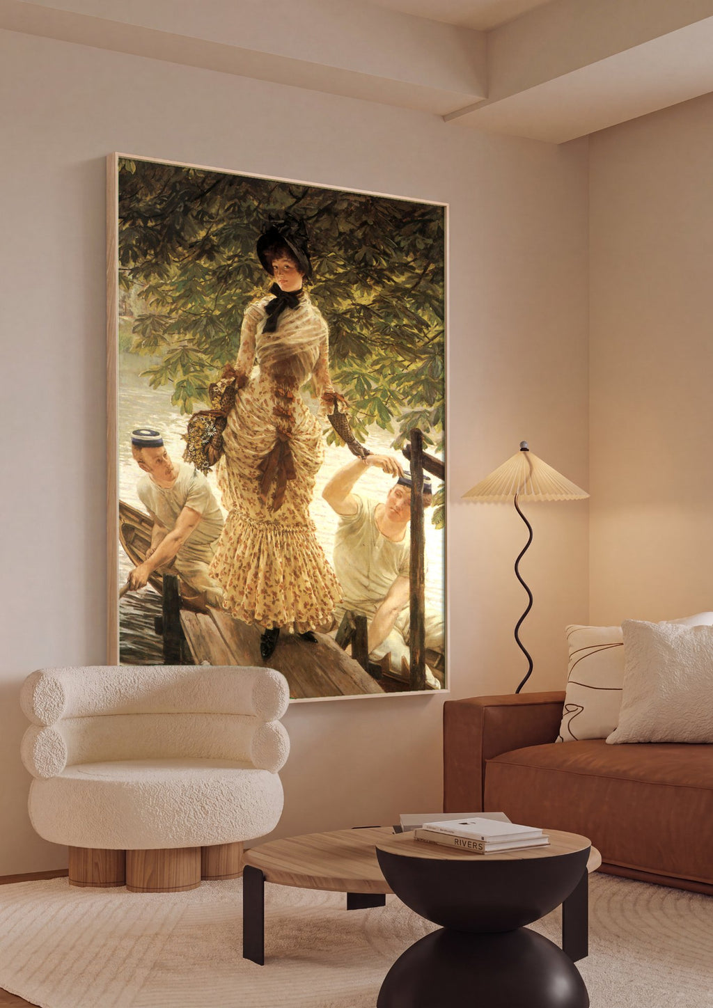 Quadro Decorativo A Chegada - James Tissot em ambiente decorado