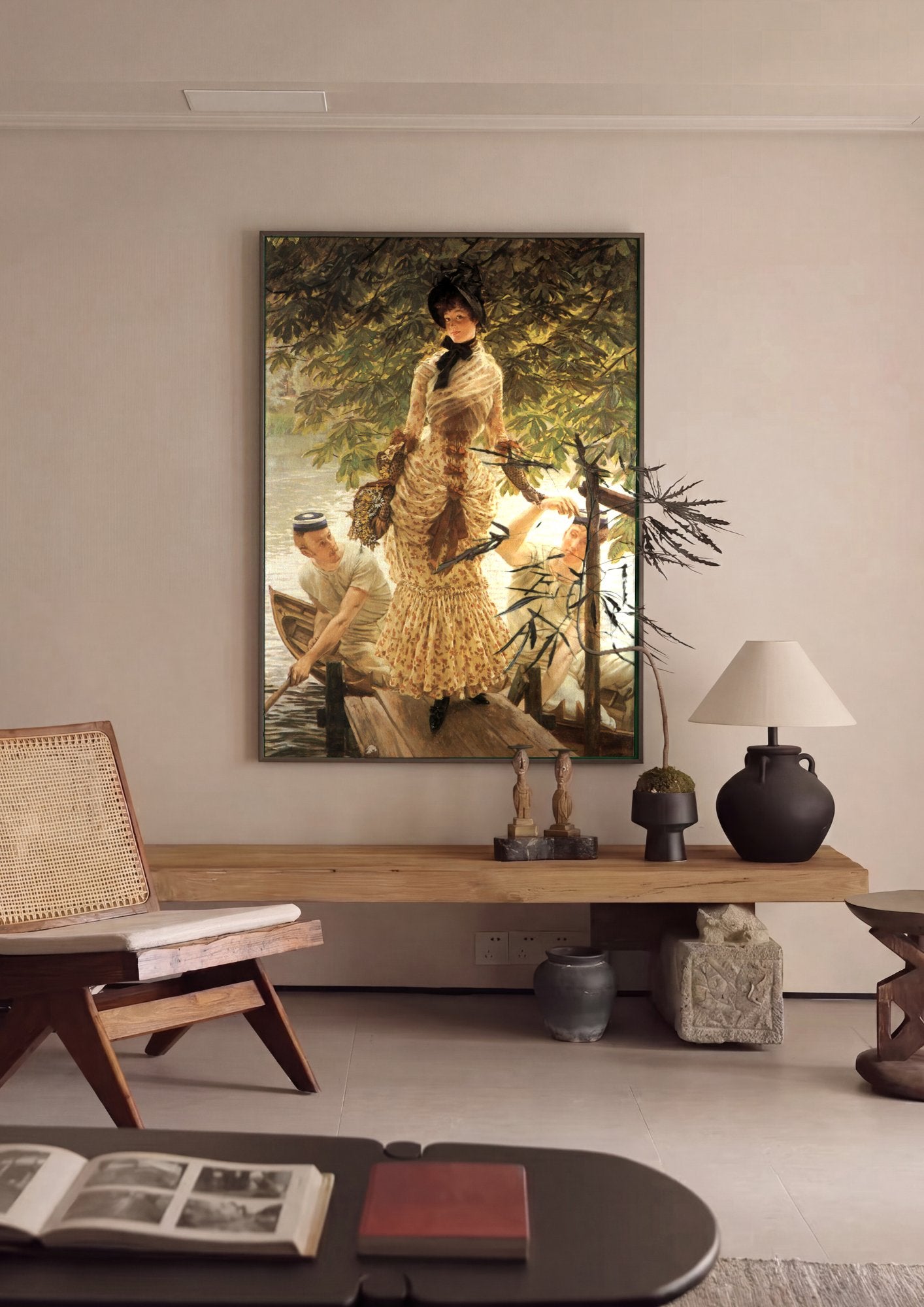 Quadro Decorativo A Chegada - James Tissot em ambiente decorado