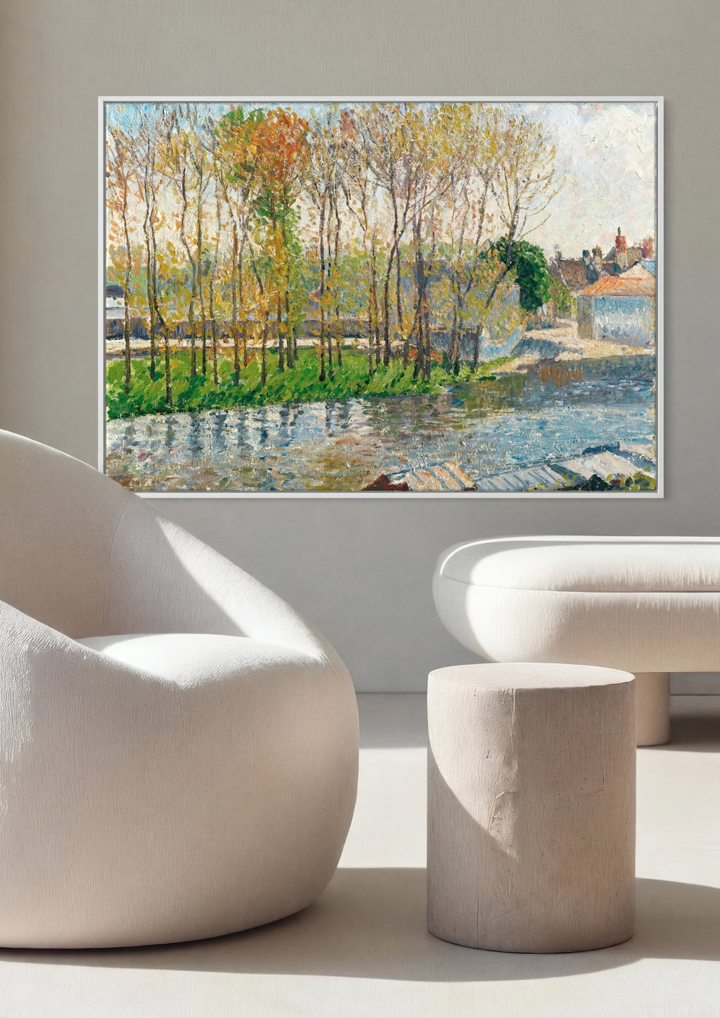 Quadro Decorativo Paisagem Outonal - Pissarro em ambiente decorado
