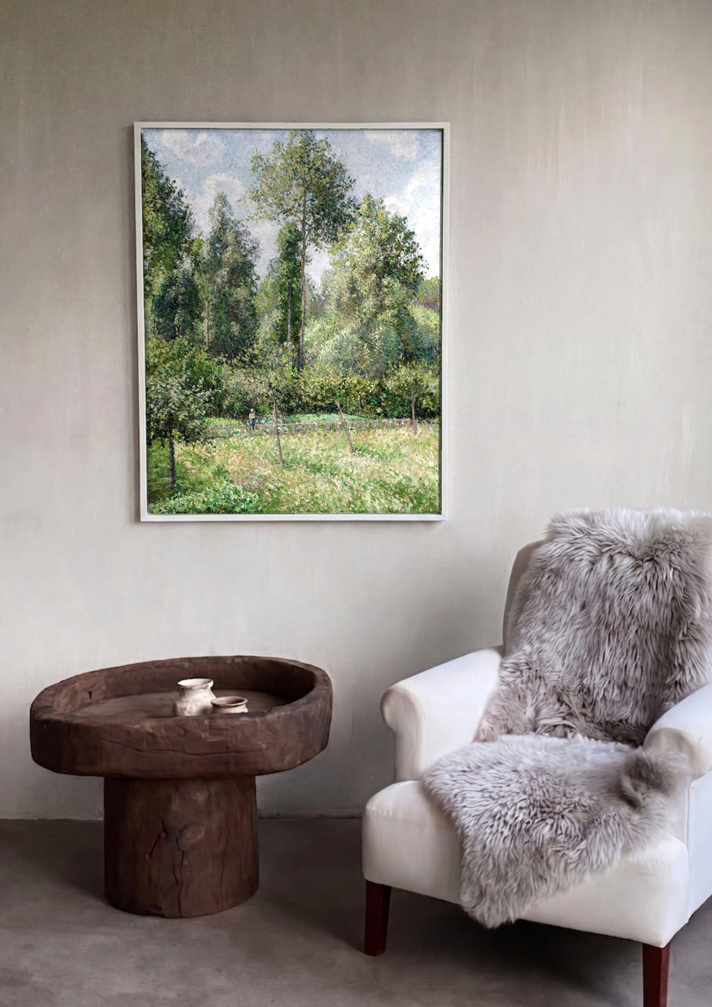 Quadro Decorativo Campo Verdejante - Pissarro em ambiente decorado