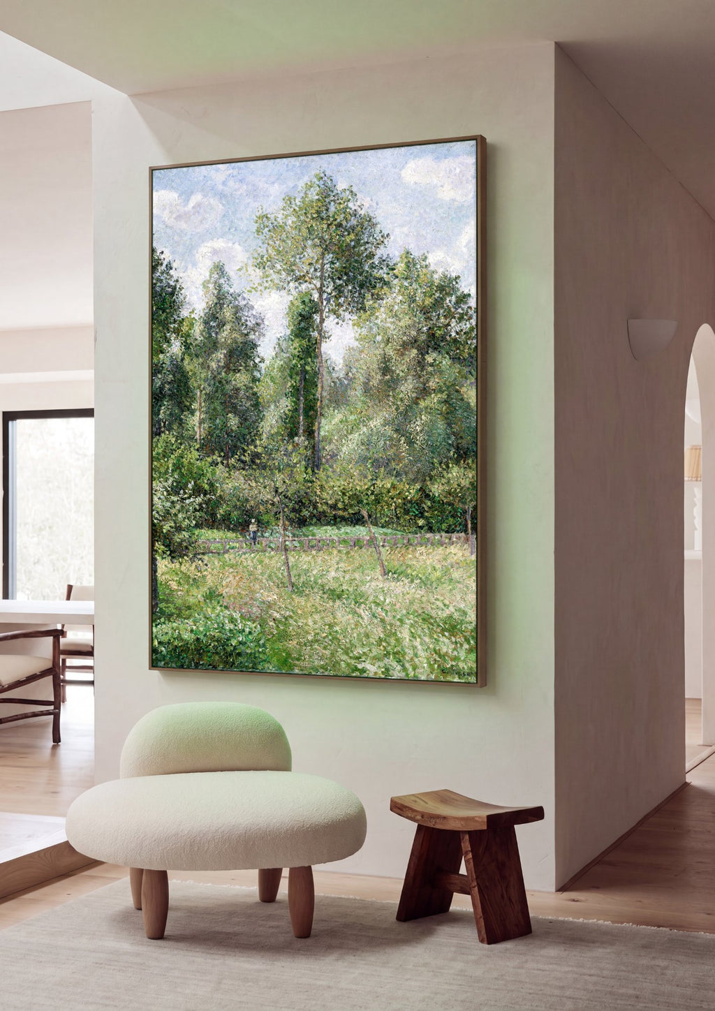 Quadro Decorativo Campo Verdejante - Pissarro em ambiente decorado