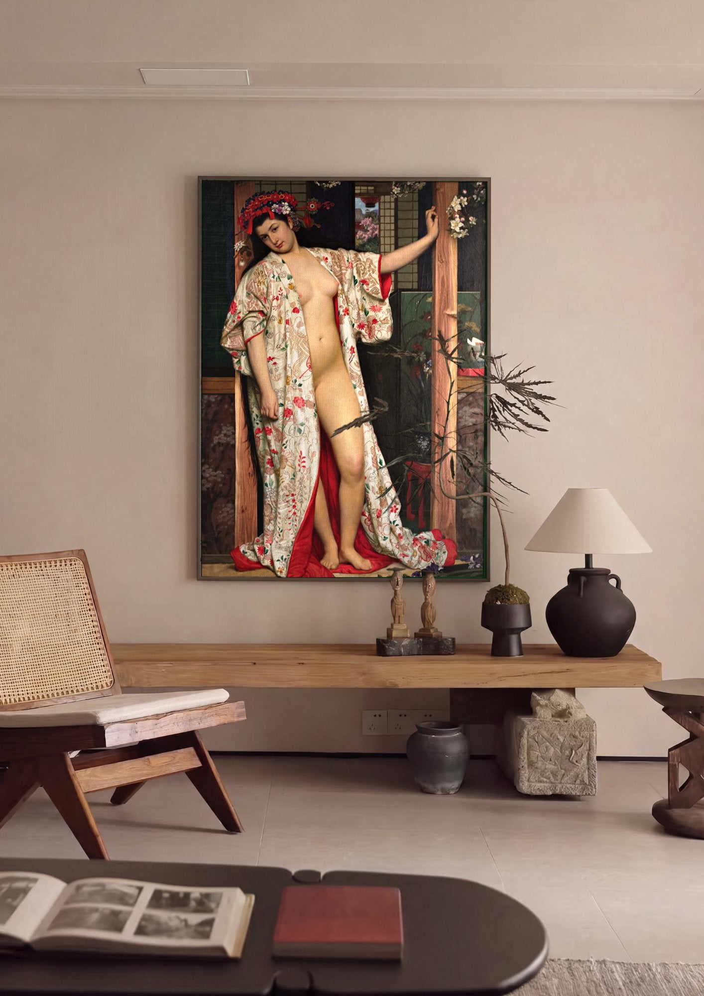 Quadro Decorativo A Japonesa - James Tissot em ambiente decorado