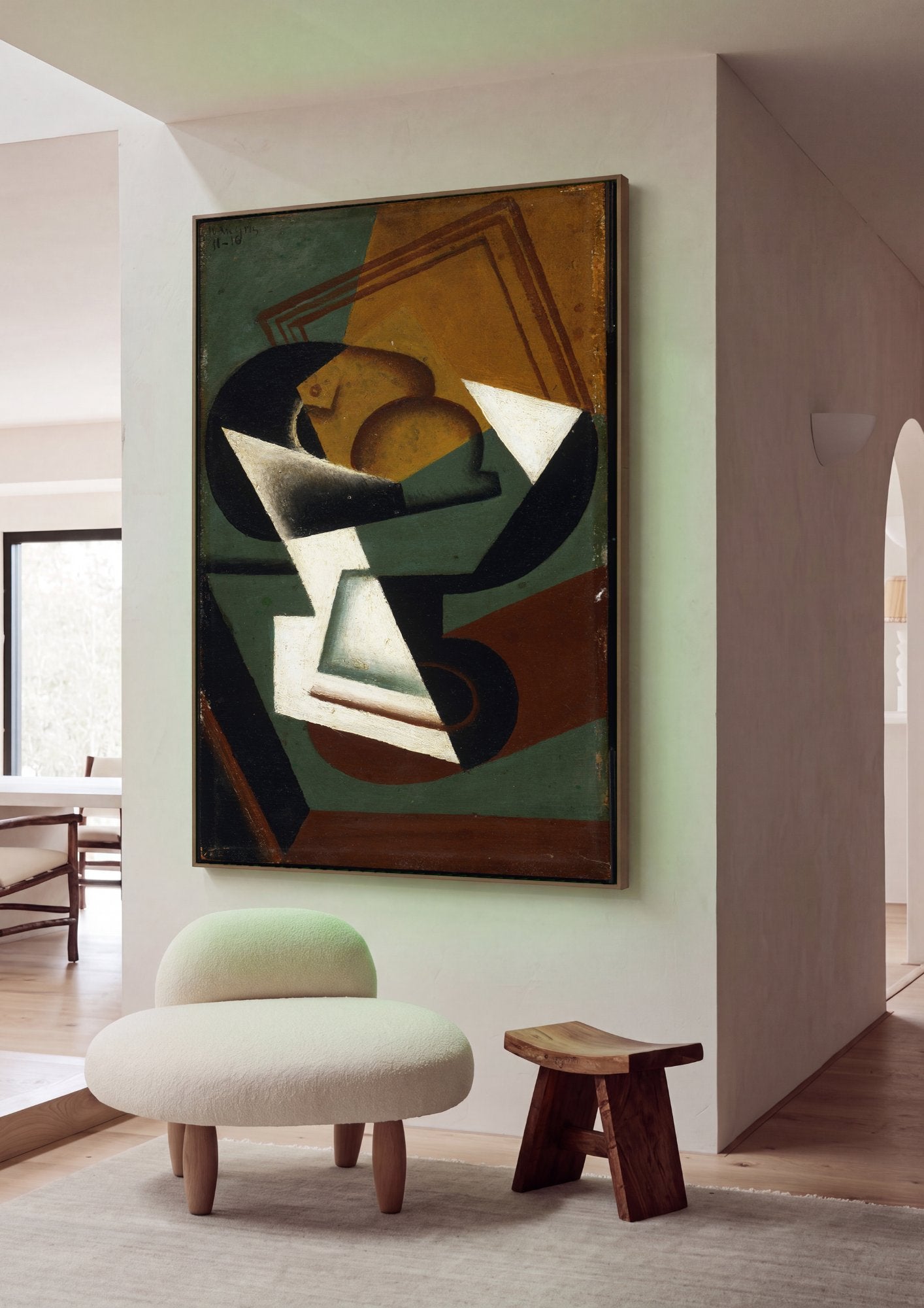 Quadro Decorativo Natureza Morta Cubista - Juan Gris em ambiente decorado