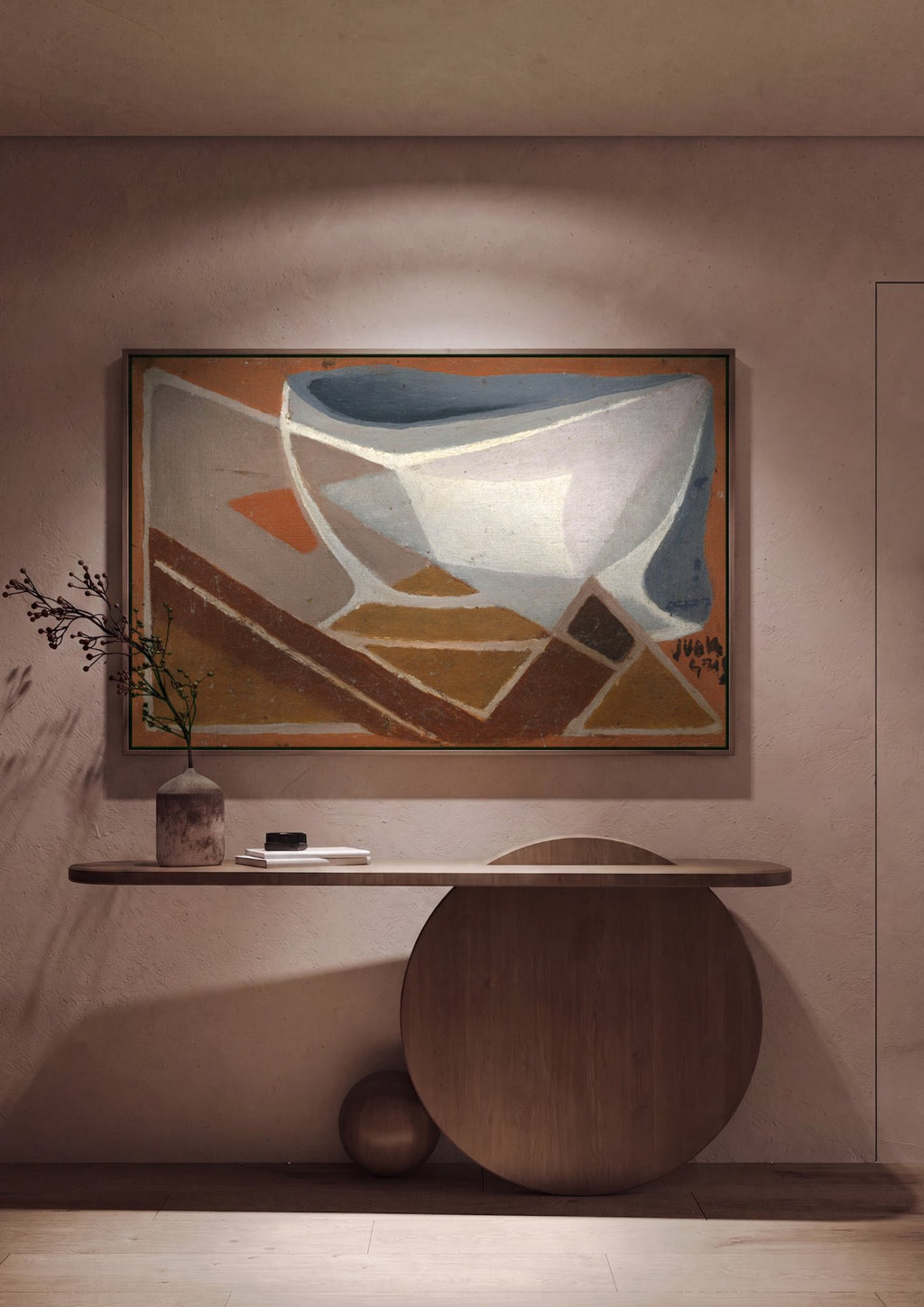 Quadro Decorativo Natureza-Morta Cubista - Juan Gris em ambiente decorado