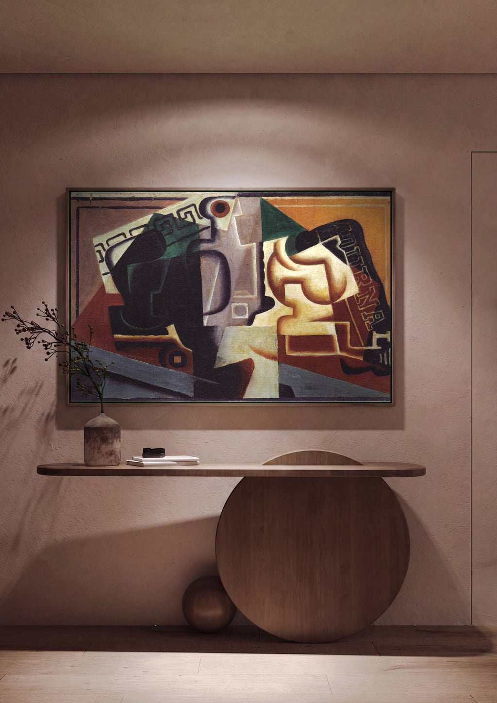 Quadro Decorativo Natureza-Morta Cubista - Juan Gris em ambiente decorado