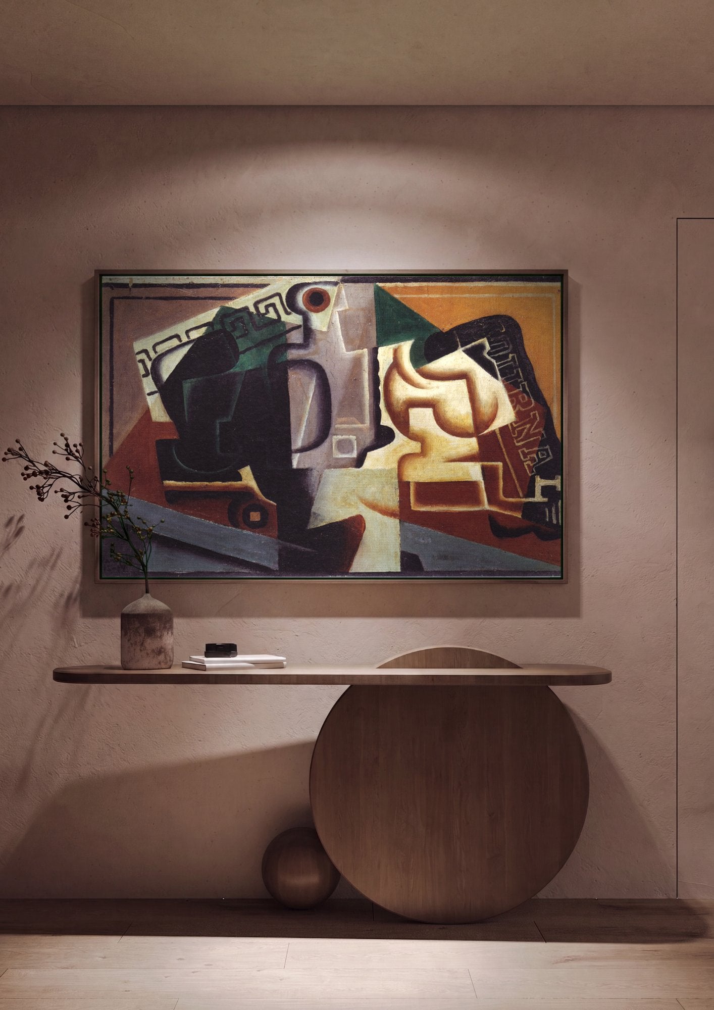 Quadro Decorativo Natureza-Morta Cubista - Juan Gris em ambiente decorado