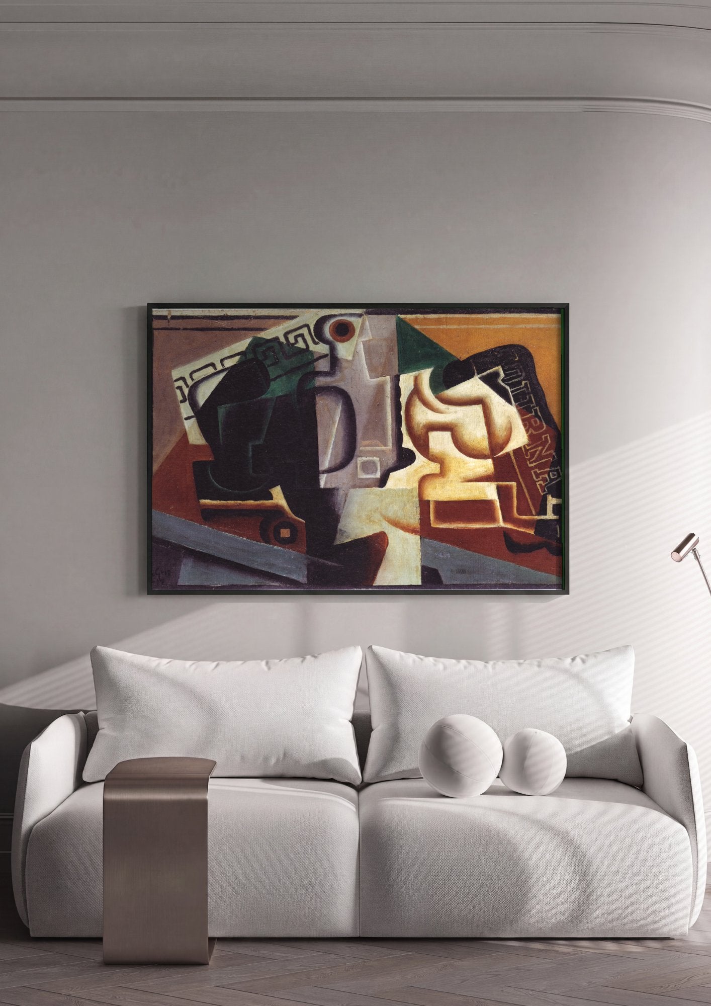 Quadro Decorativo Natureza-Morta Cubista - Juan Gris em ambiente decorado