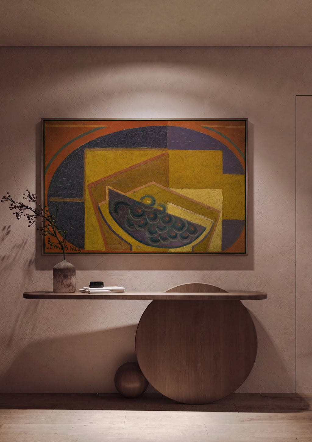 Quadro Decorativo Natureza-Morta Cubista - Juan Gris em ambiente decorado