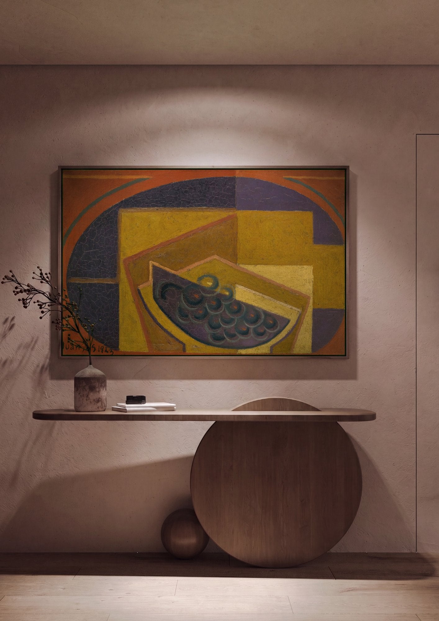 Quadro Decorativo Natureza-Morta Cubista - Juan Gris em ambiente decorado