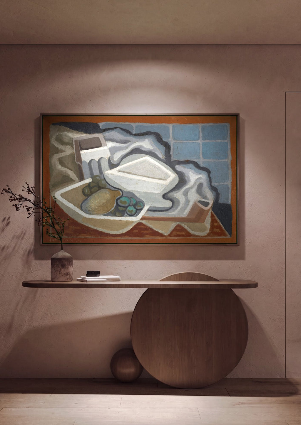 Quadro Decorativo Natureza-Morta Cubista - Juan Gris em ambiente decorado