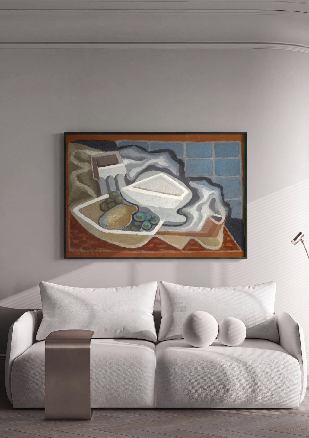 Quadro Decorativo Natureza-Morta Cubista - Juan Gris em ambiente decorado