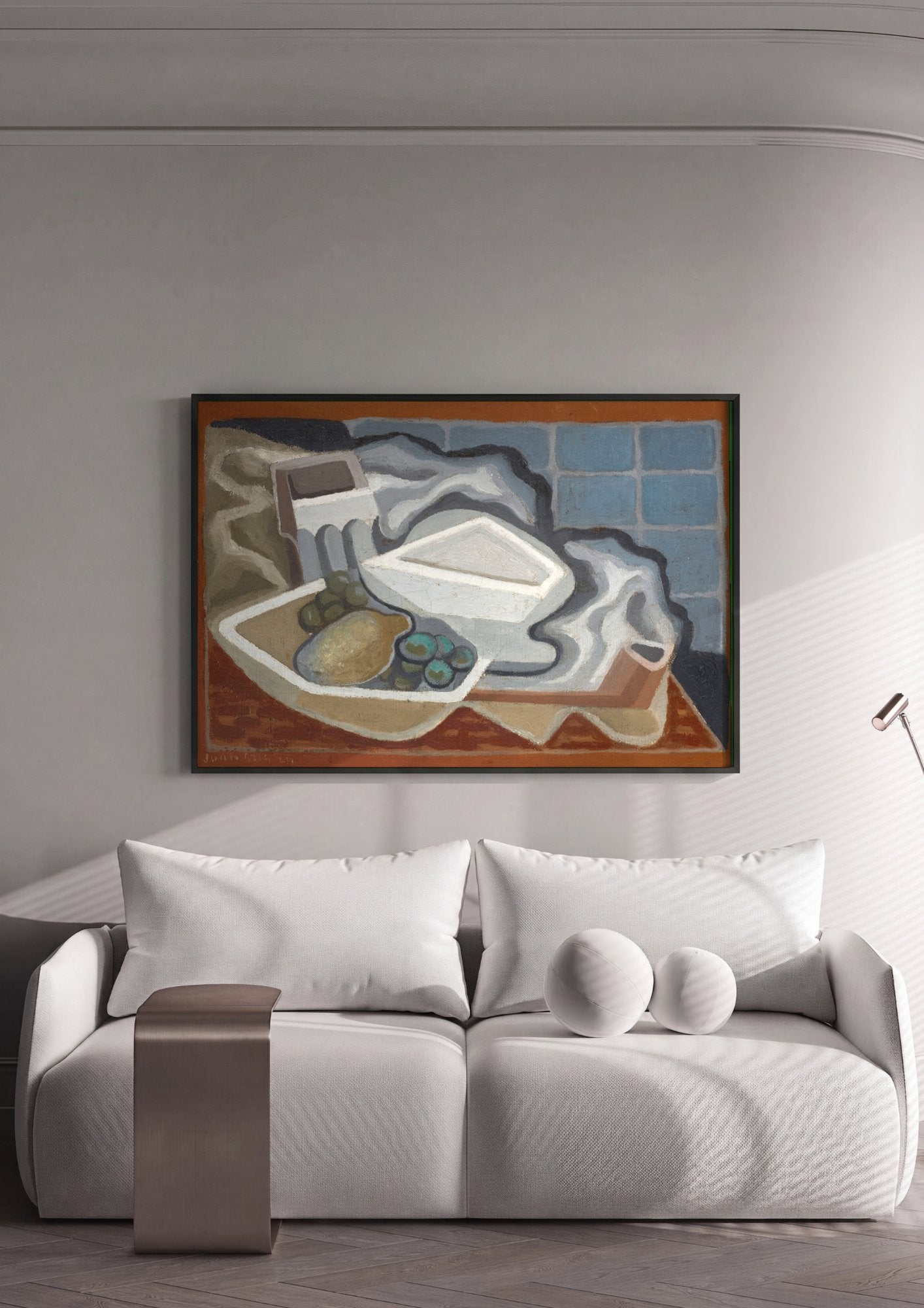 Quadro Decorativo Natureza-Morta Cubista - Juan Gris em ambiente decorado
