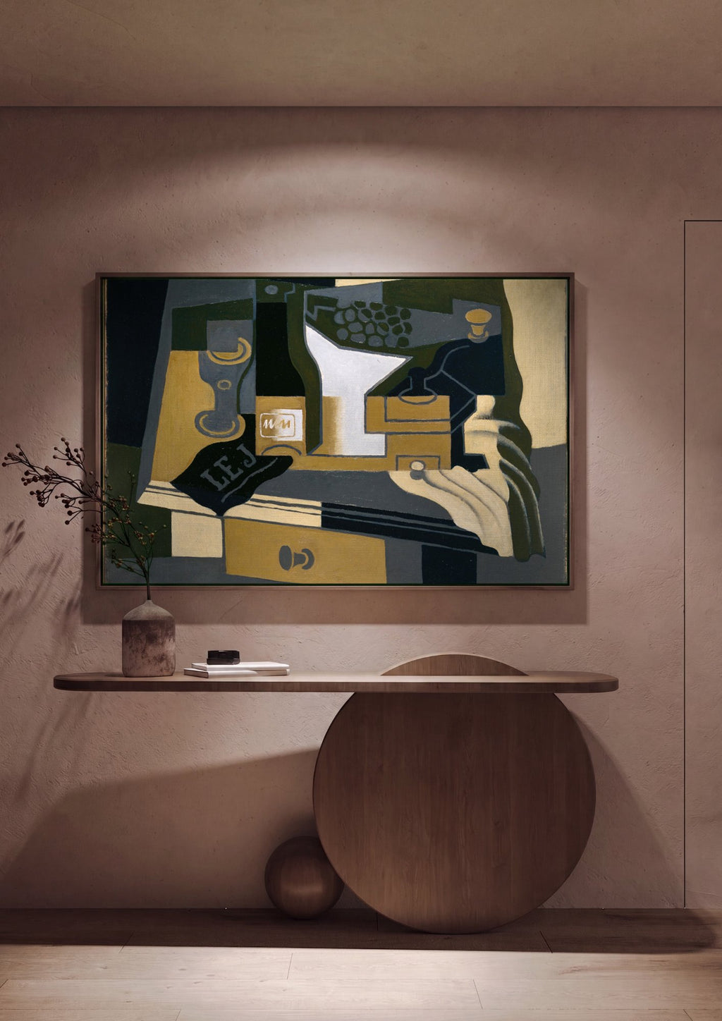 Quadro Decorativo Natureza-Morta Cubista - Juan Gris em ambiente decorado