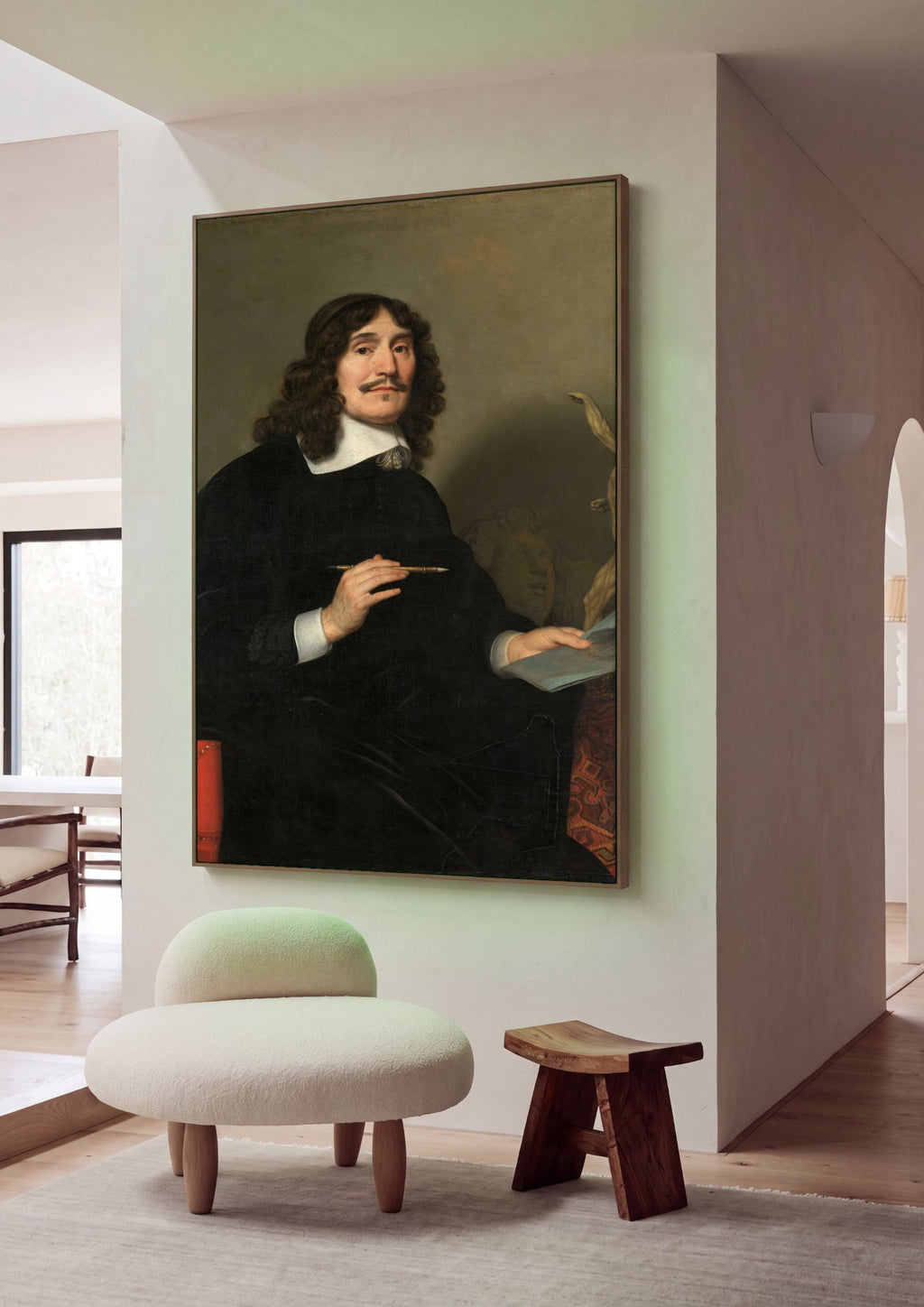 Quadro Decorativo Retrato de um Artista - Honthorst em ambiente decorado