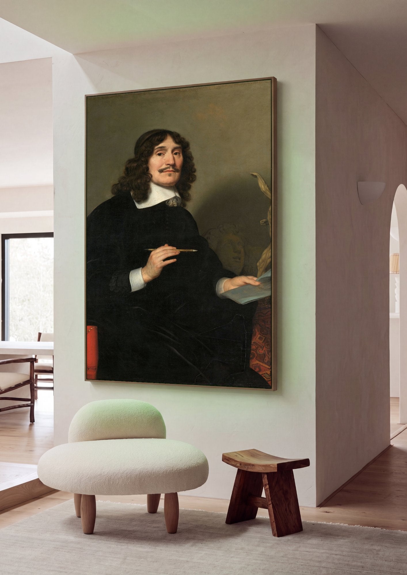 Quadro Decorativo Retrato de um Artista - Honthorst em ambiente decorado
