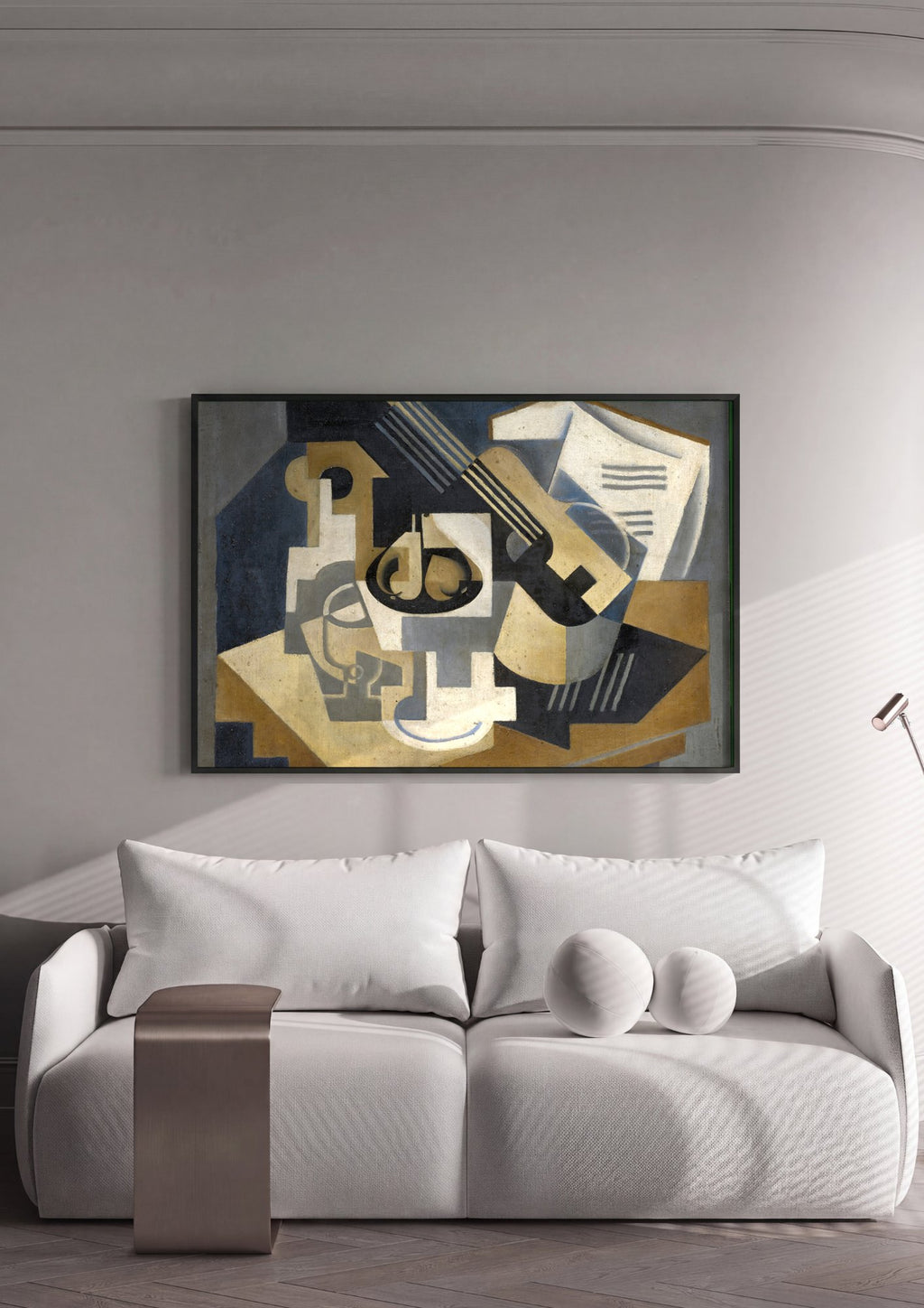 Quadro Decorativo Natureza-morta Cubista - Juan Gris em ambiente decorado