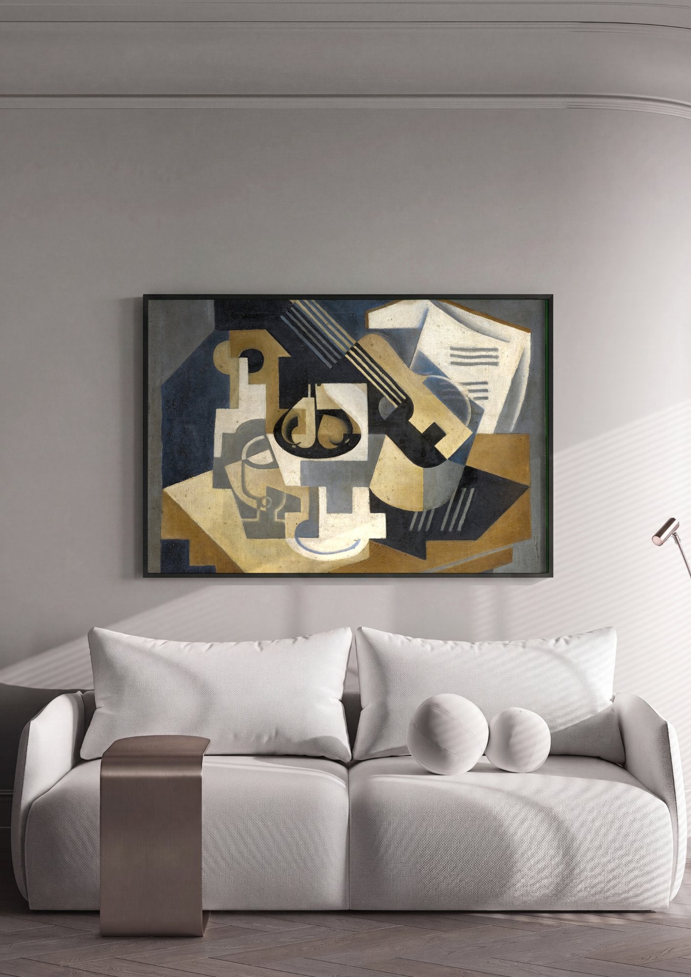 Quadro Decorativo Natureza-morta Cubista - Juan Gris em ambiente decorado