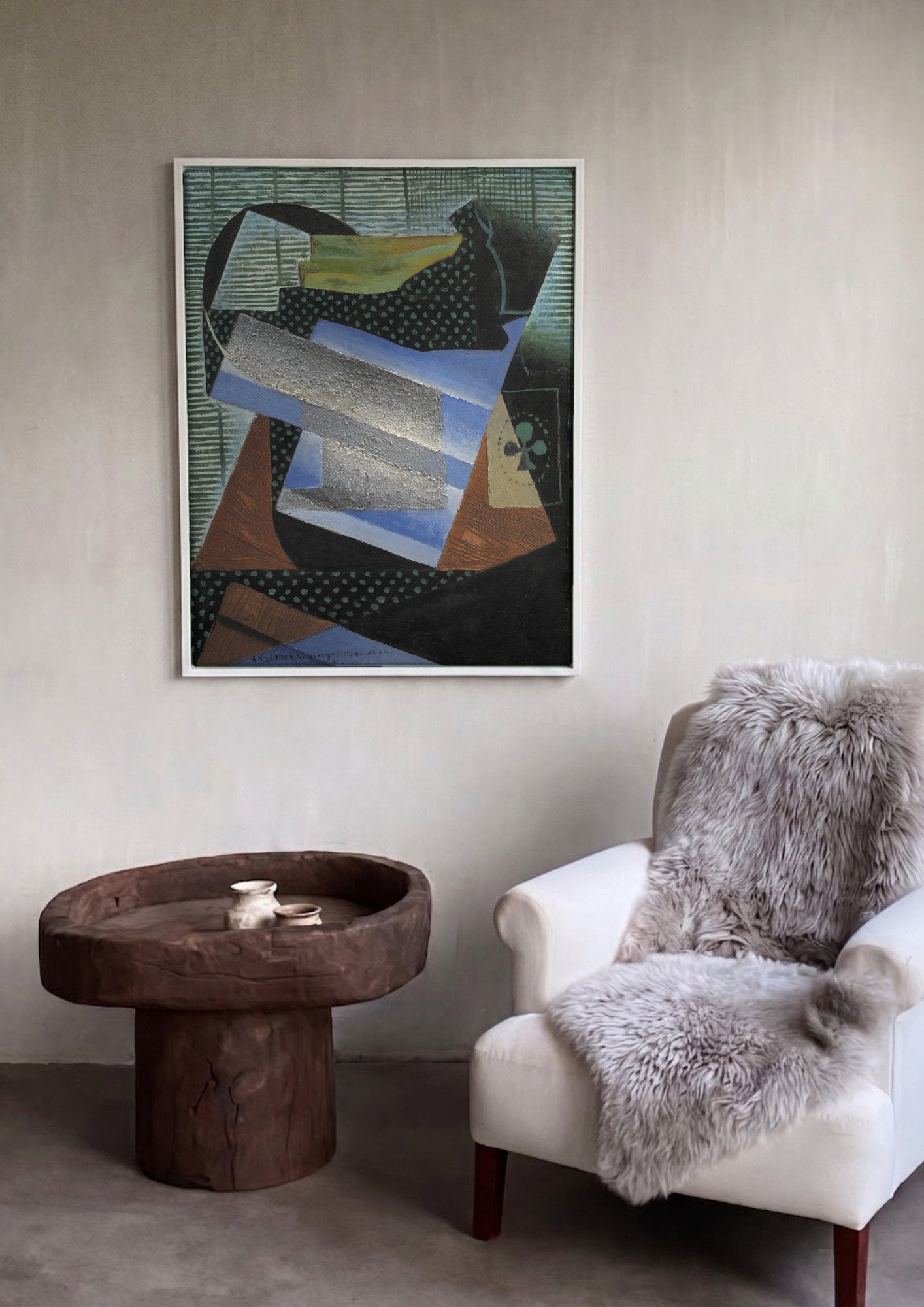 Quadro Decorativo Natureza Morta Cubista - Juan Gris em ambiente decorado