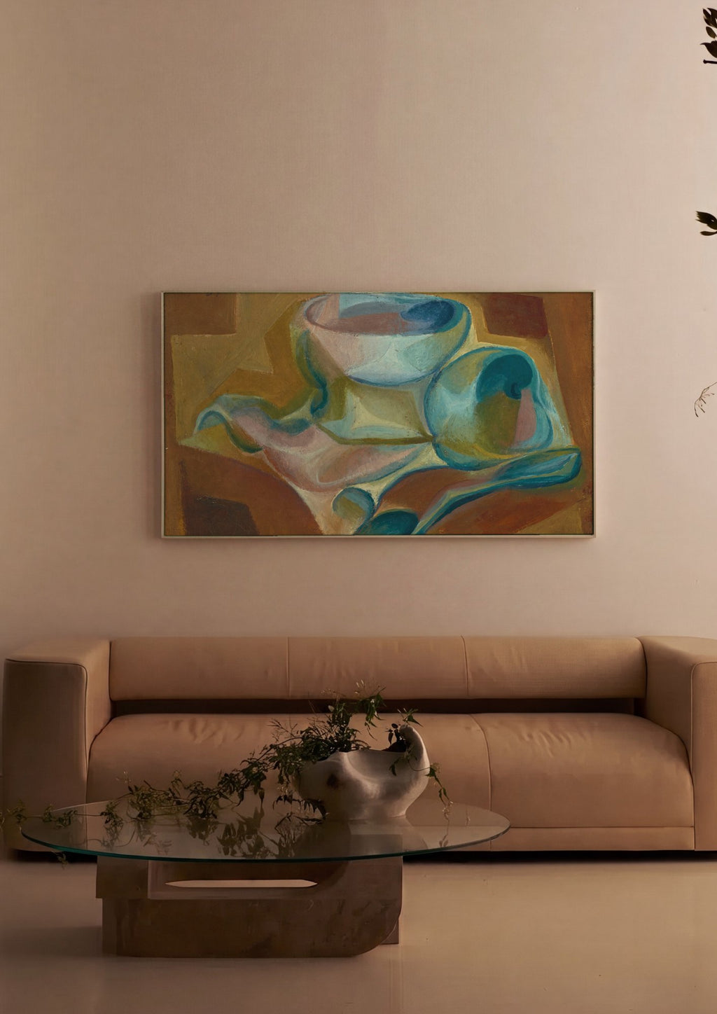Quadro Decorativo Natureza-Morta Cubista - Juan Gris em ambiente decorado