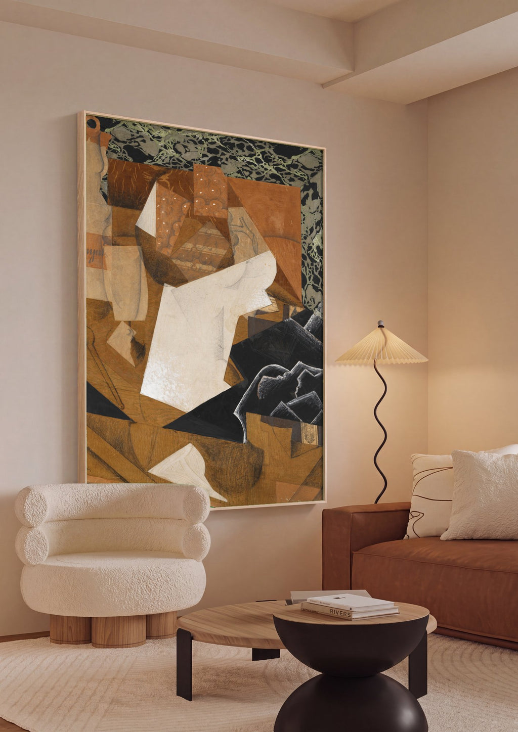 Quadro Decorativo Natureza-Morta Cubista - Juan Gris em ambiente decorado