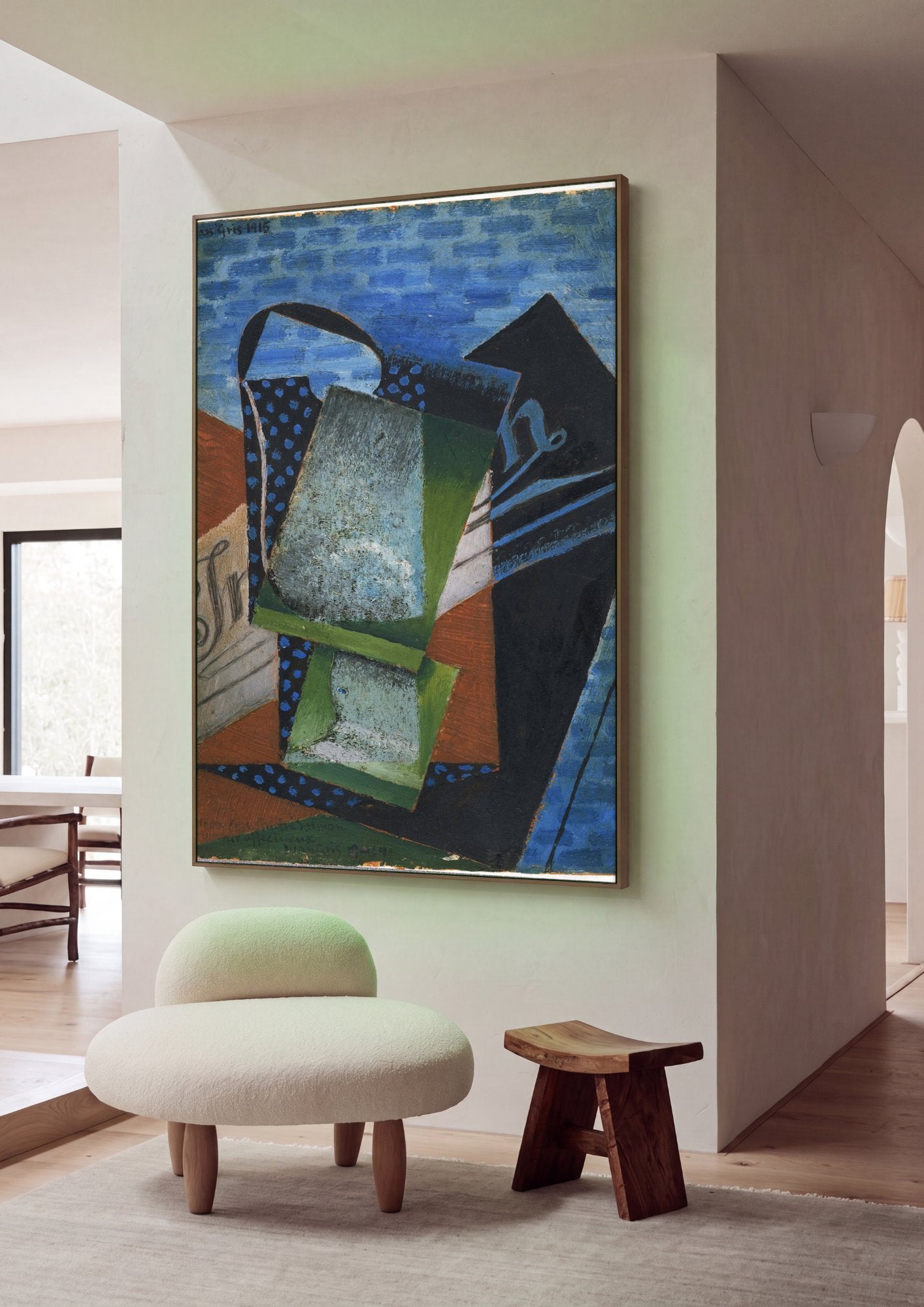 Quadro Decorativo Natureza-Morta Cubista - Juan Gris em ambiente decorado