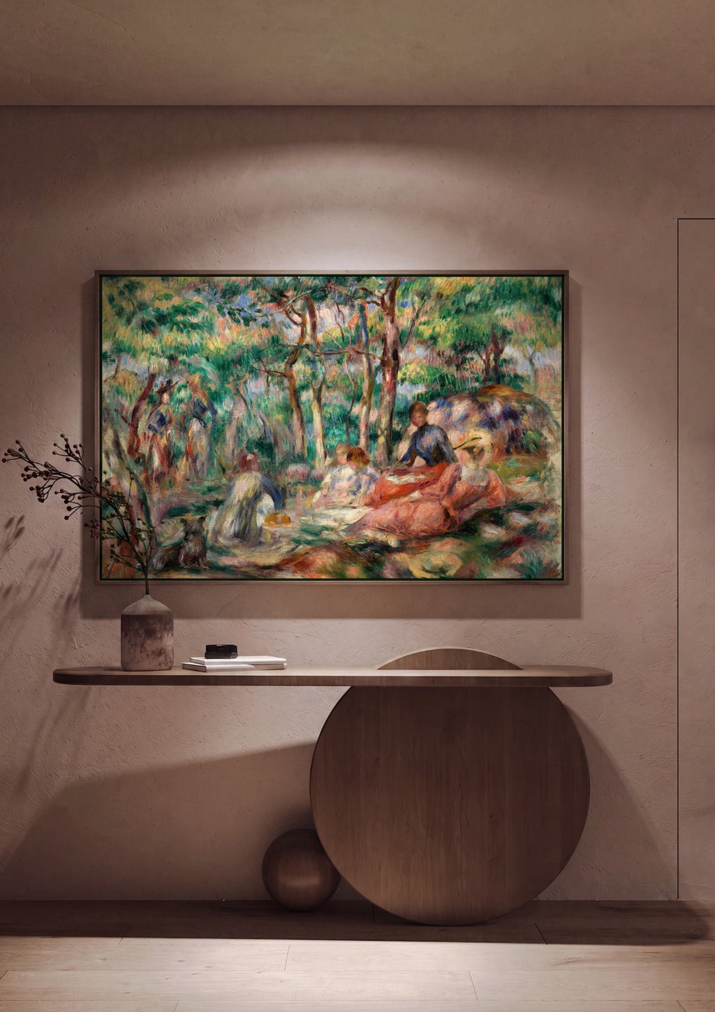 Quadro Decorativo Piquenique na Floresta - Renoir em ambiente decorado