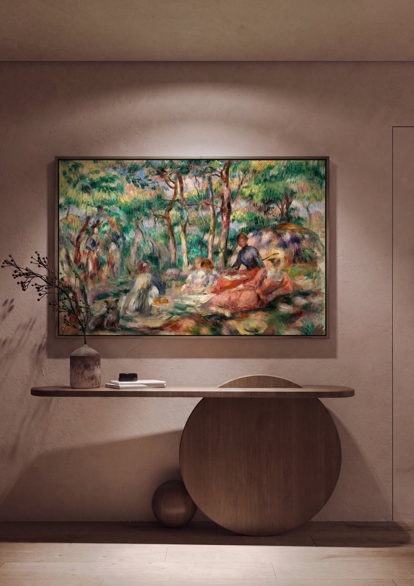 Quadro Decorativo Piquenique na Floresta - Renoir em ambiente decorado