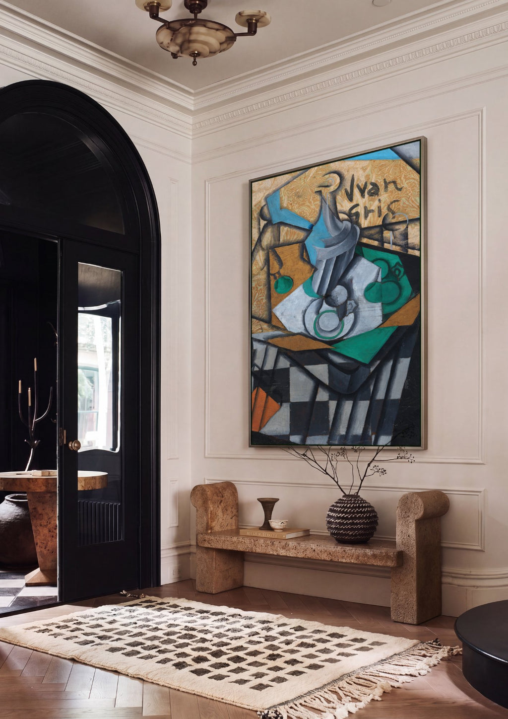Quadro Decorativo Natureza-Morta Cubista - Juan Gris em ambiente decorado