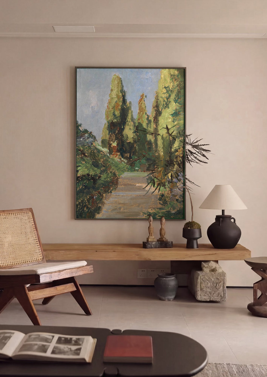 Quadro Decorativo Caminho Entre Ciprestes - Olga Wisinger-Florian em ambiente decorado