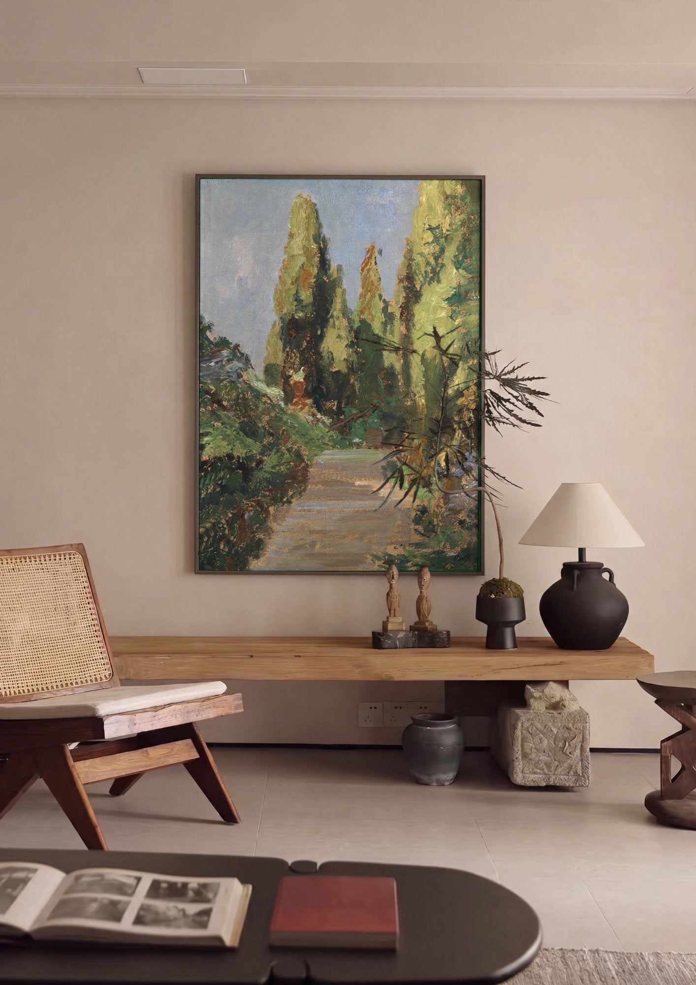 Quadro Decorativo Caminho Entre Ciprestes - Olga Wisinger-Florian em ambiente decorado