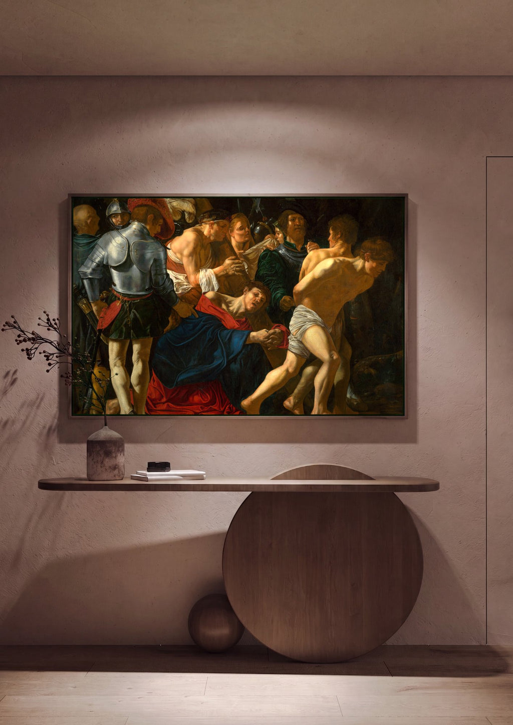 Quadro Decorativo A Deposição de Cristo - Caravaggio em ambiente decorado