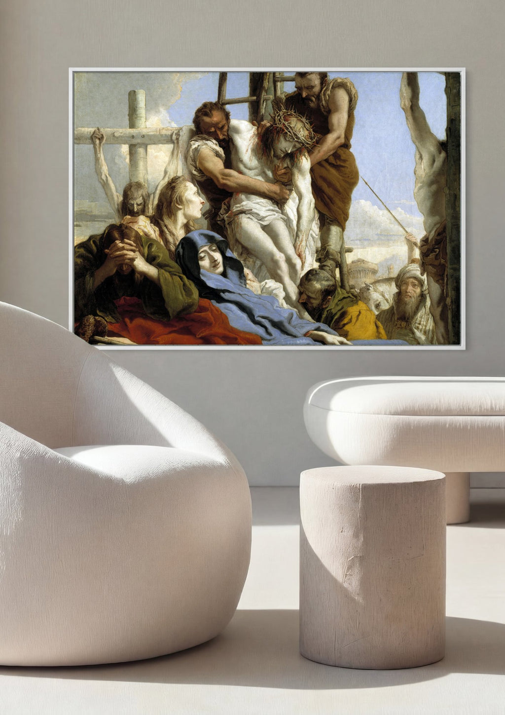 Quadro Decorativo A Deposição de Cristo - G. D. Tiepolo em ambiente decorado