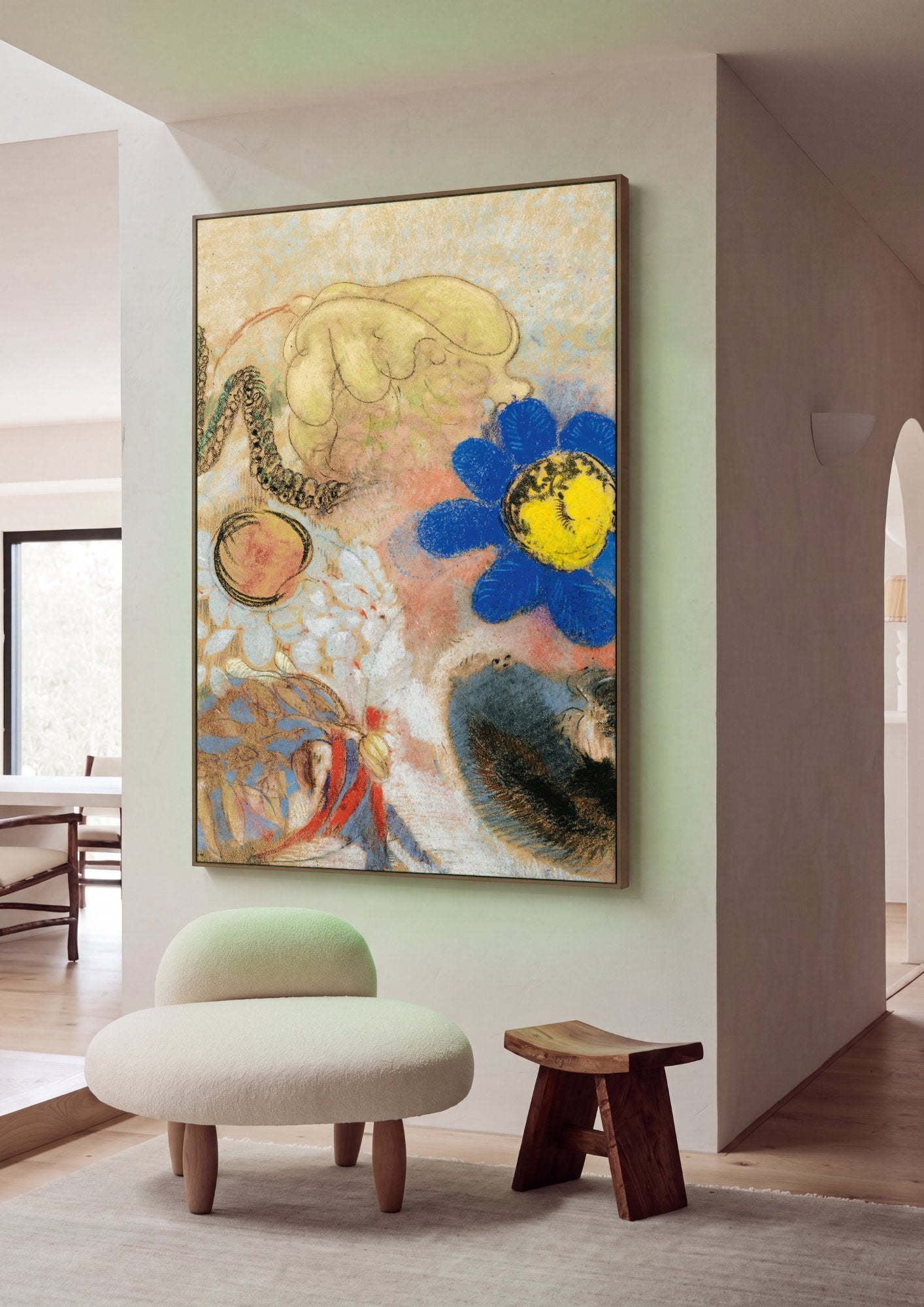 Quadro Decorativo Flores e Motivos Abstratos - Odilon Redon em ambiente decorado