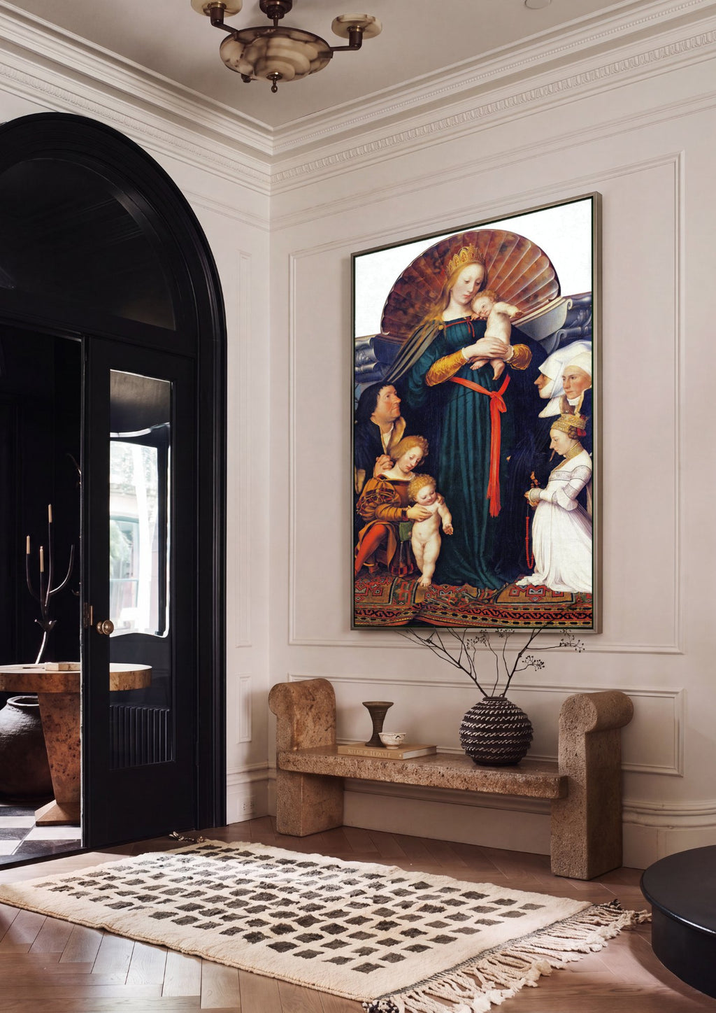 Quadro Decorativo A Virgem do Burgomestre Meyer - Hans Holbein, o Jovem em ambiente decorado